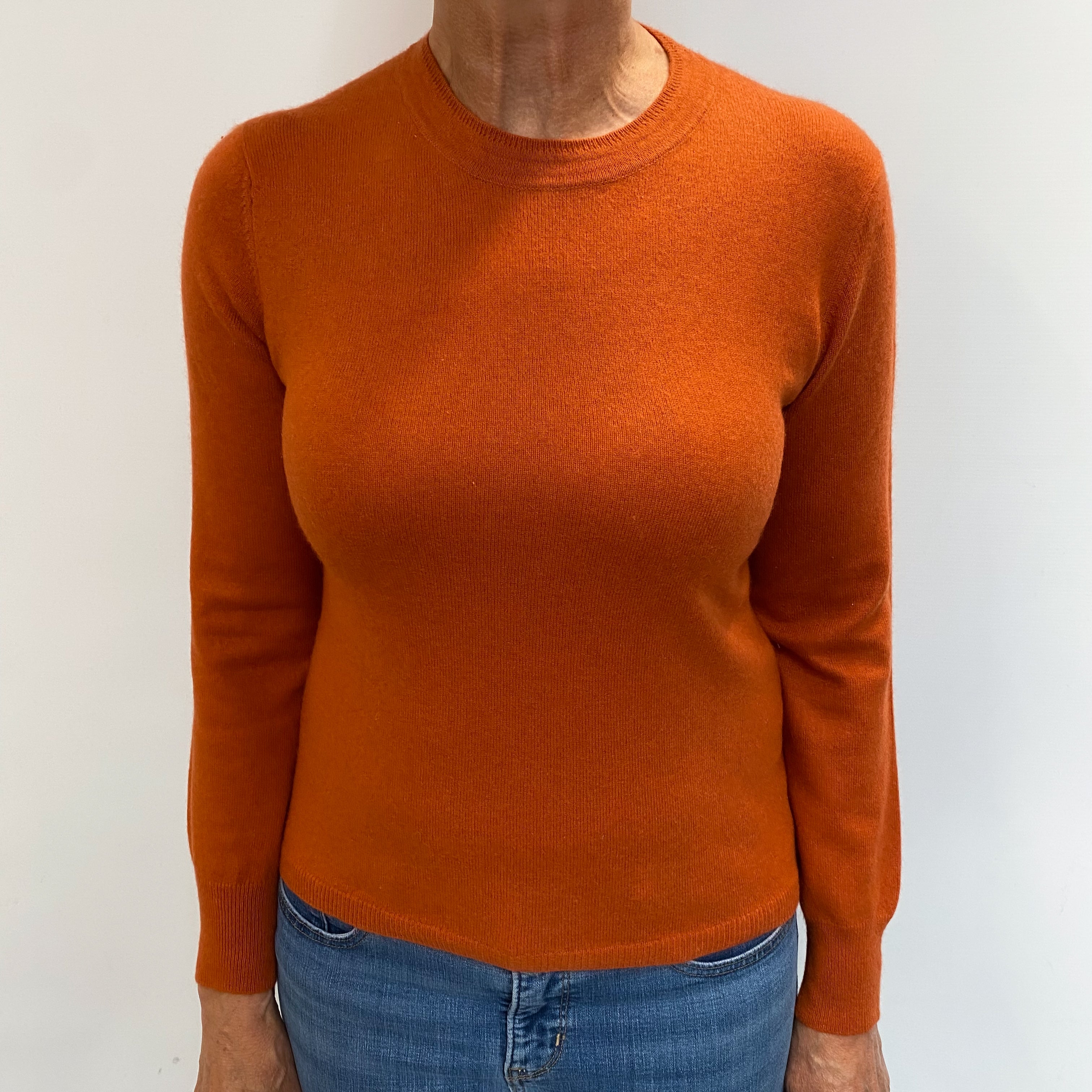 Burnt Orange Cashmere Crew Neck Jumper Medium