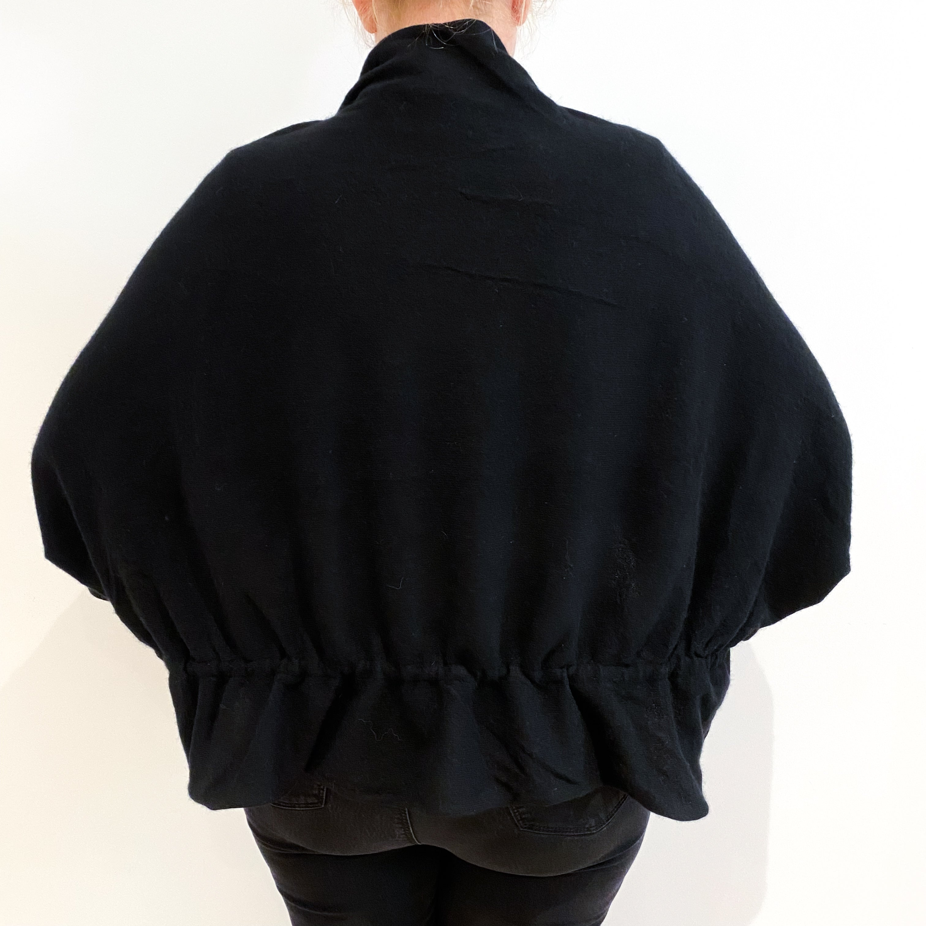 Black Cashmere Shawl Style Cardigan Large