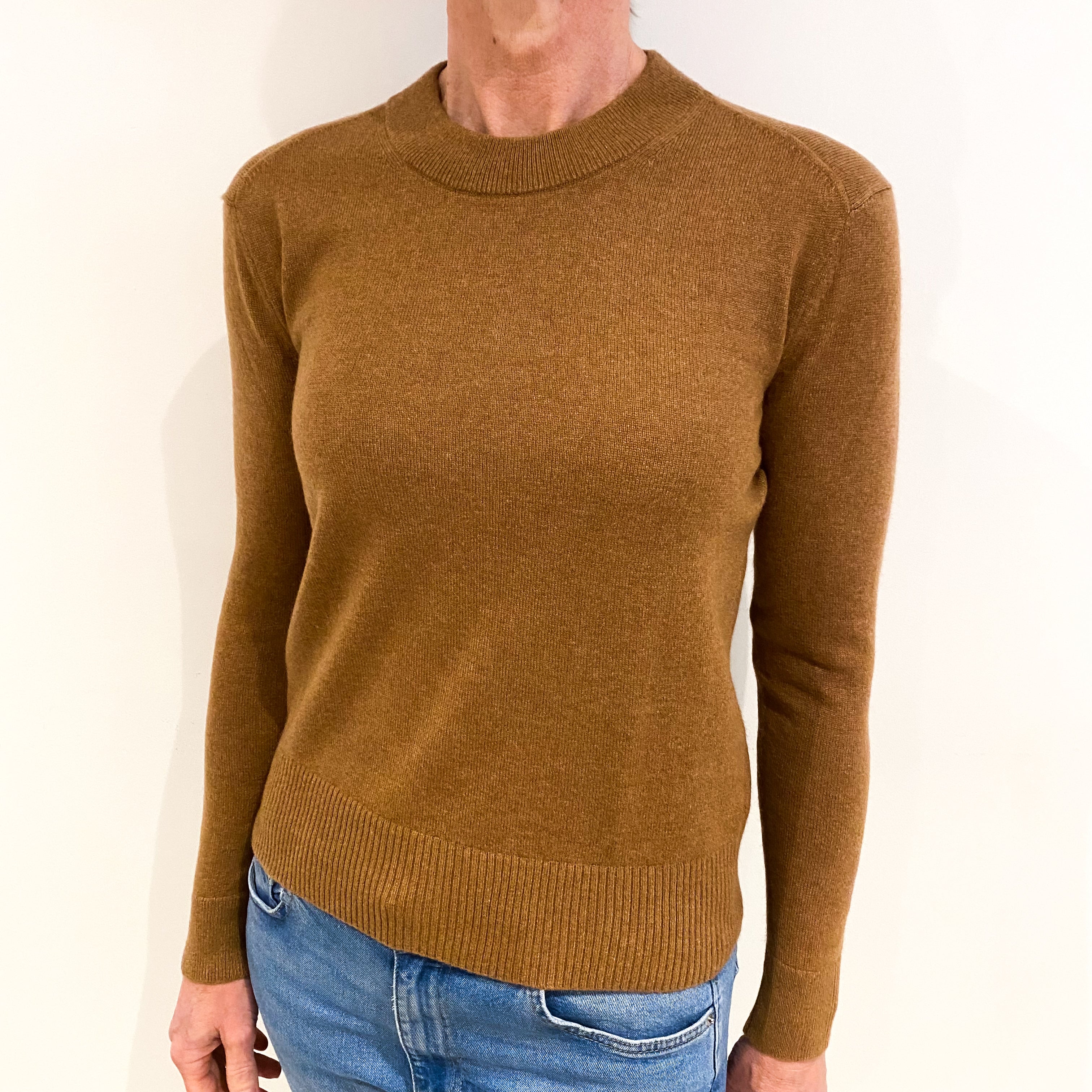 Everlane Butterscotch Brown Cashmere Crew Neck Jumper Small