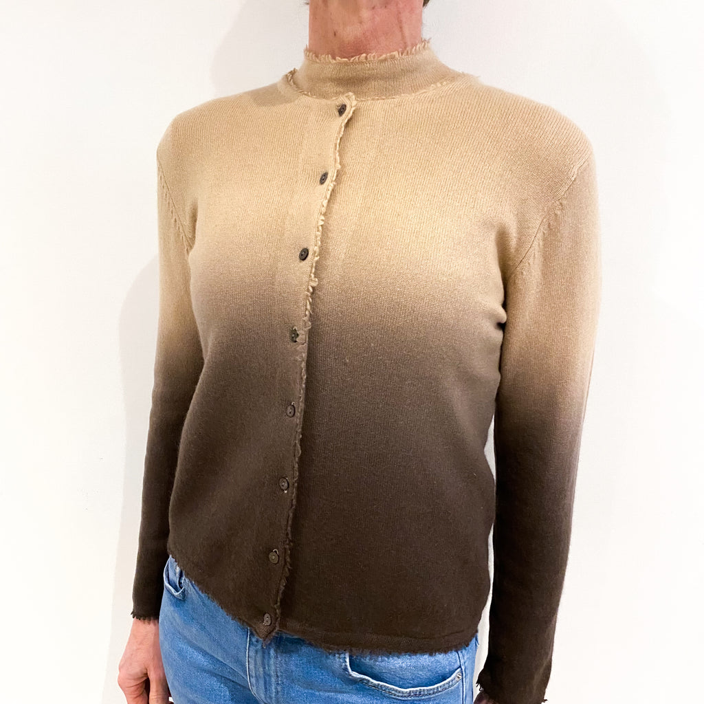 Ombré Brown Beige Cashmere Twin Set Small