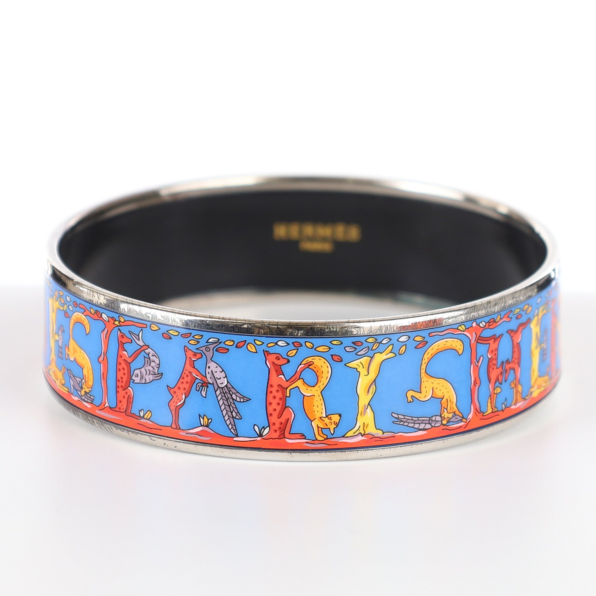 Boxed Hermès Alphabet Bangle Bracelet Medium