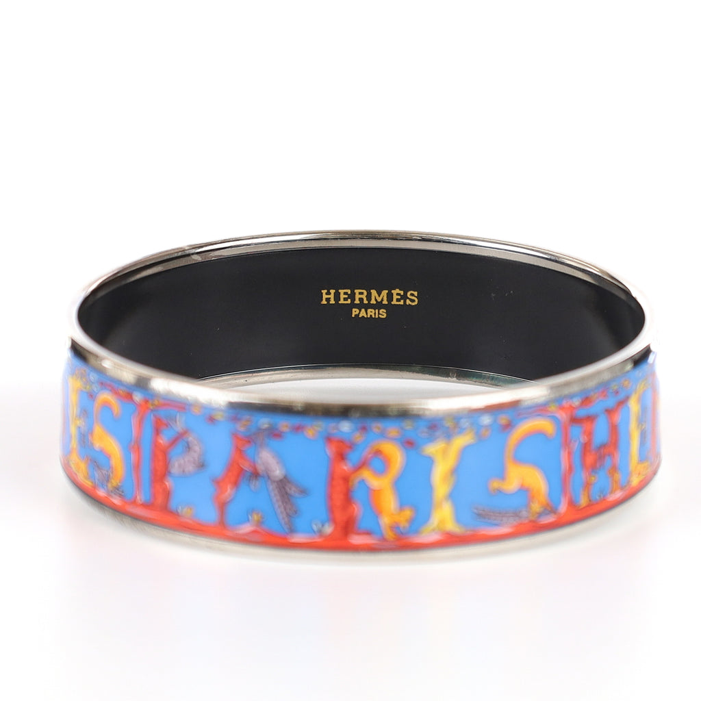 Boxed Hermès Alphabet Bangle Bracelet Medium
