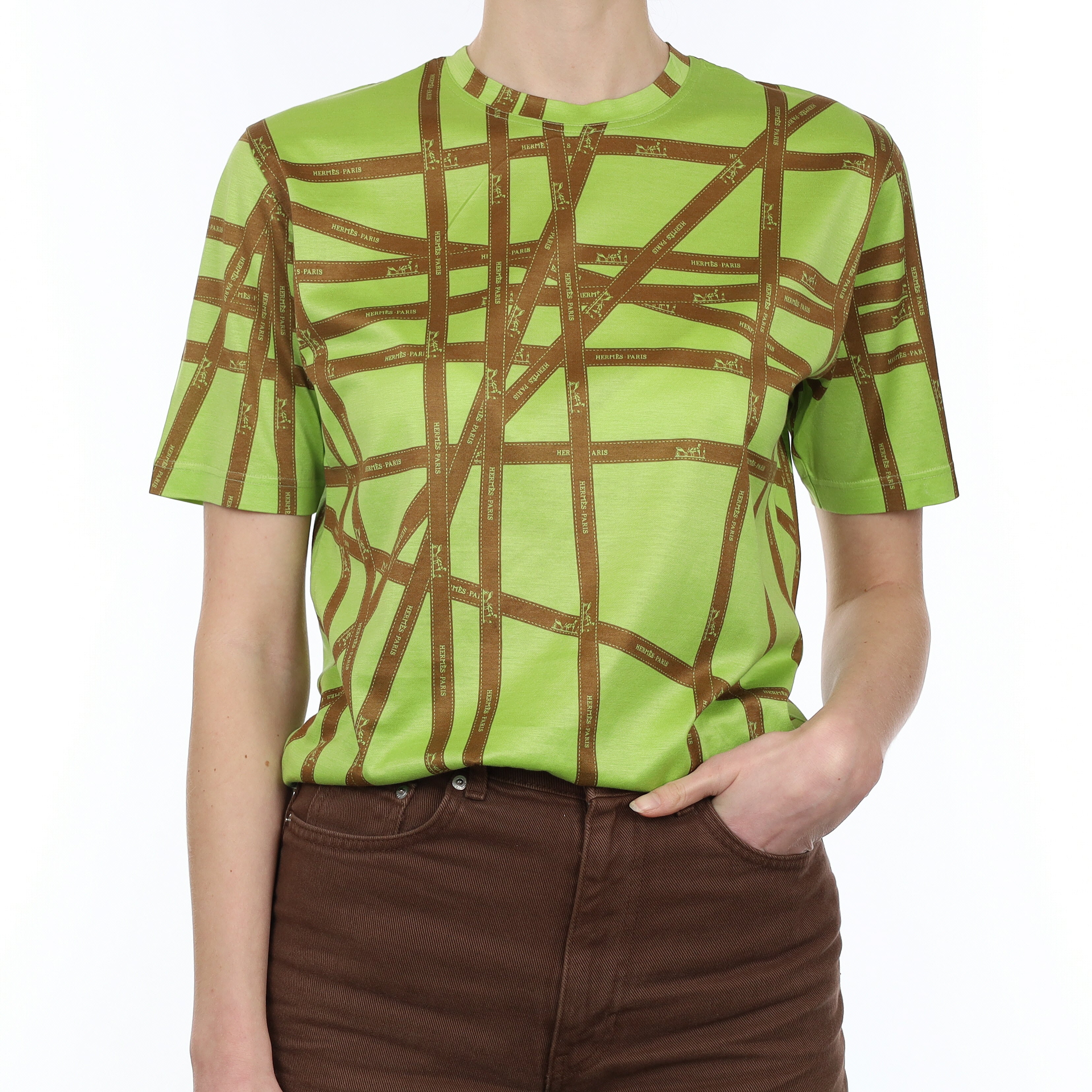 Pristine Hermes Green and Brown T-Shirt