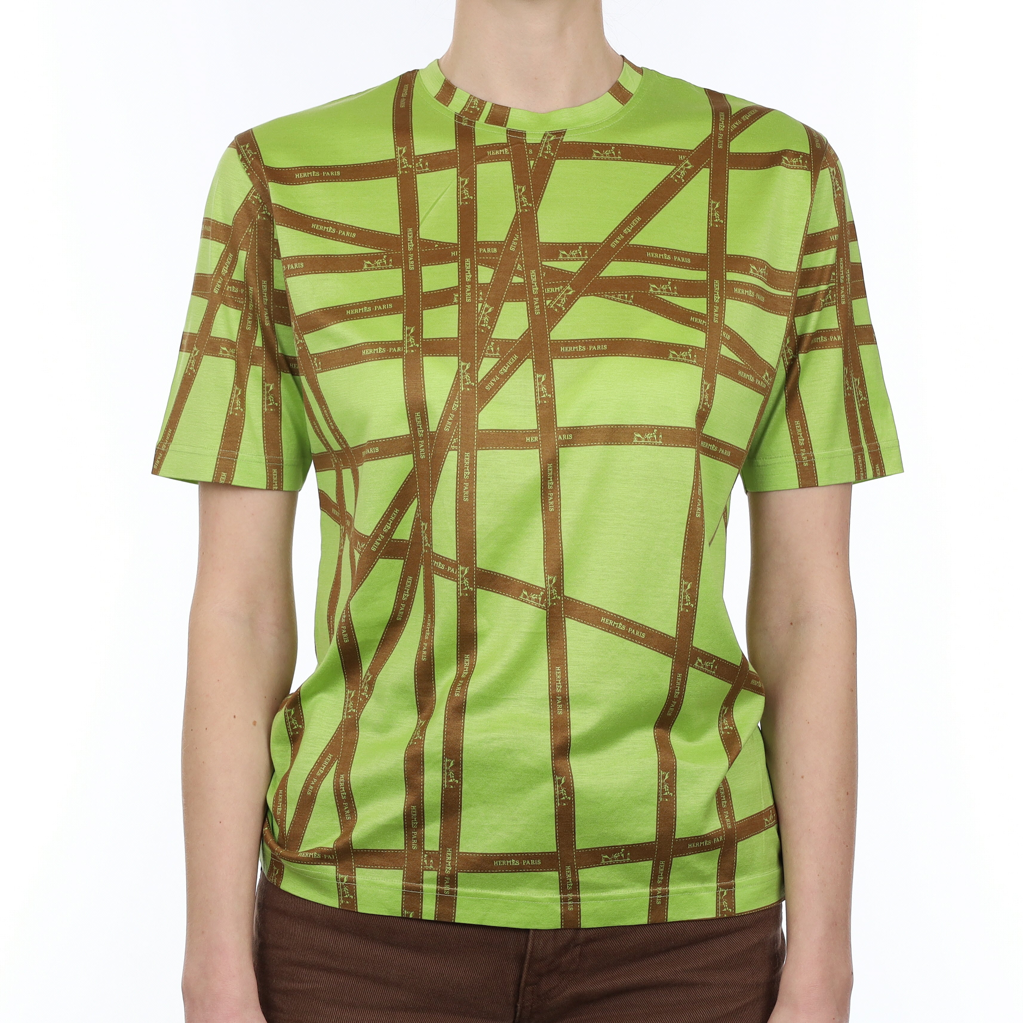 Pristine Hermès Green and Brown T-Shirt