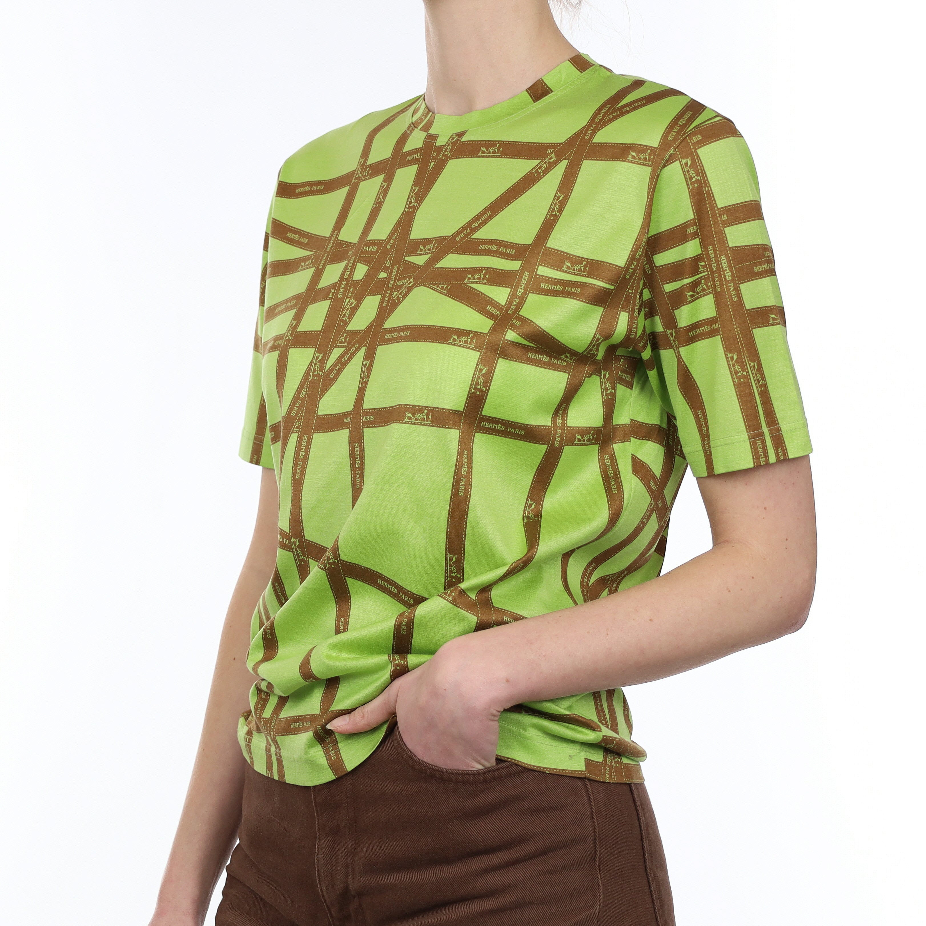 Pristine Hermès Green and Brown T-Shirt