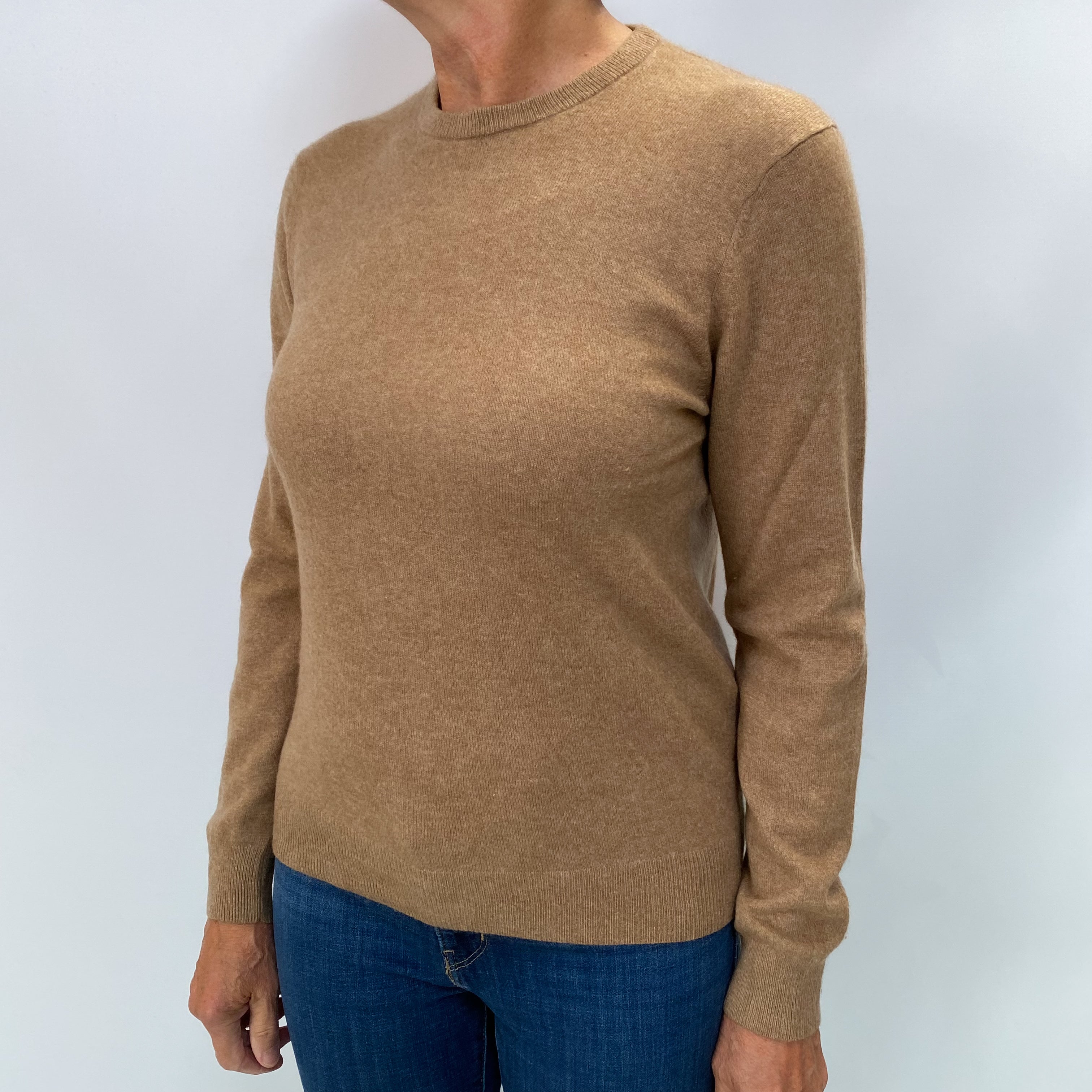 Butterscotch Brown Cashmere Crew Neck Jumper Medium