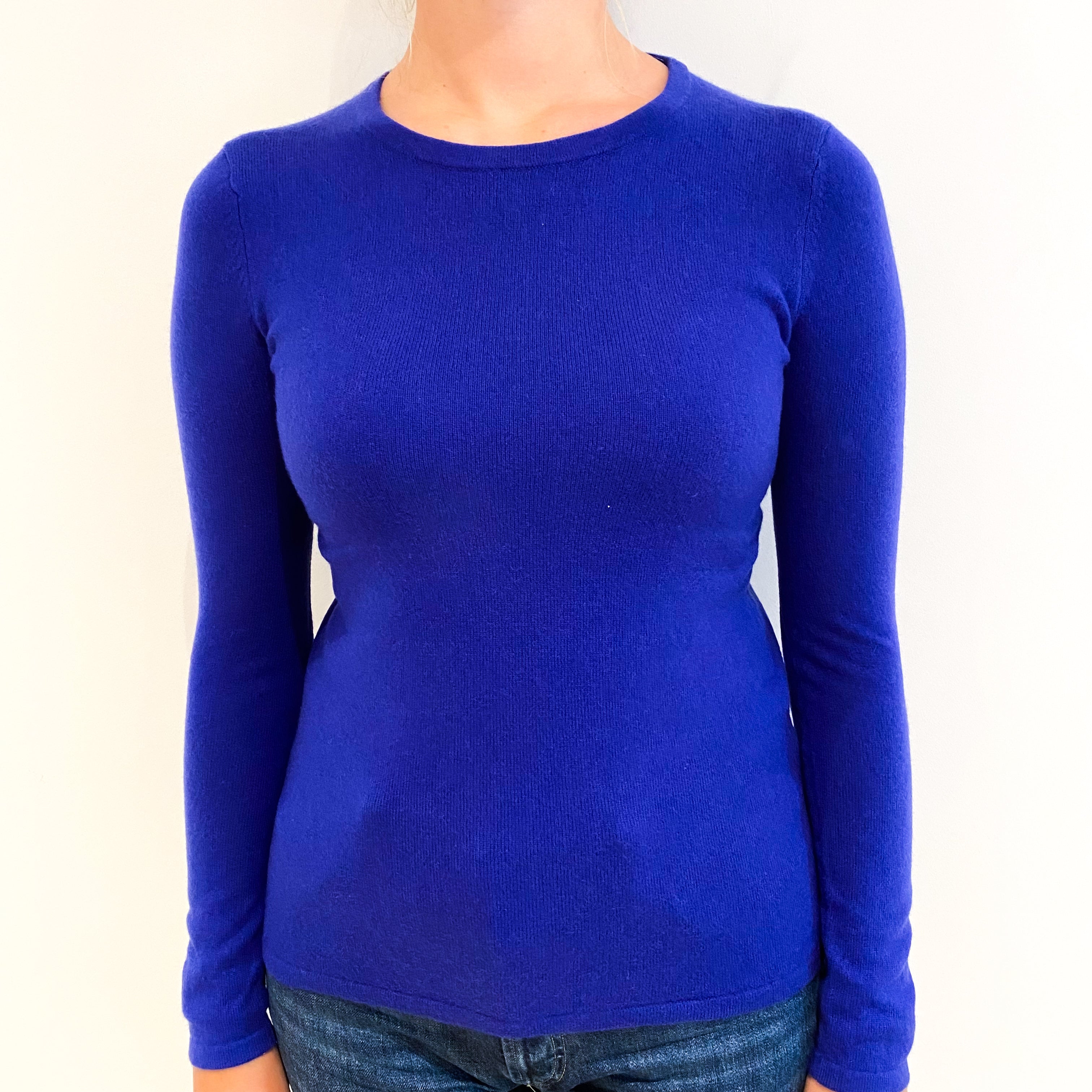Royal Blue Cashmere Crew Neck Jumper Small