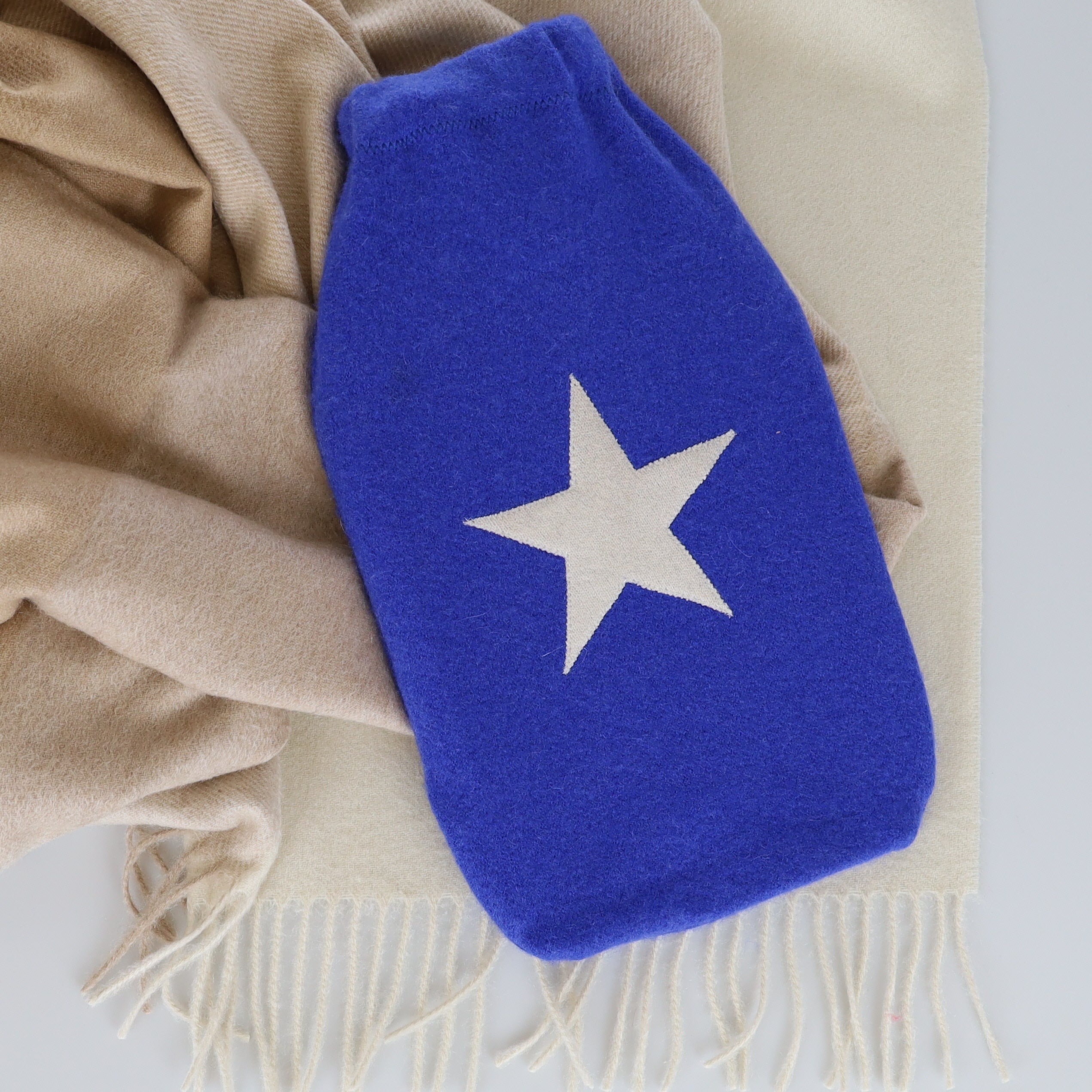 Cobalt Blue Cashmere Large Hot Water Bottle