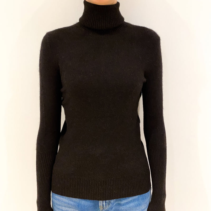 Peppercorn Brown Cashmere Polo Neck Jumper Extra Small