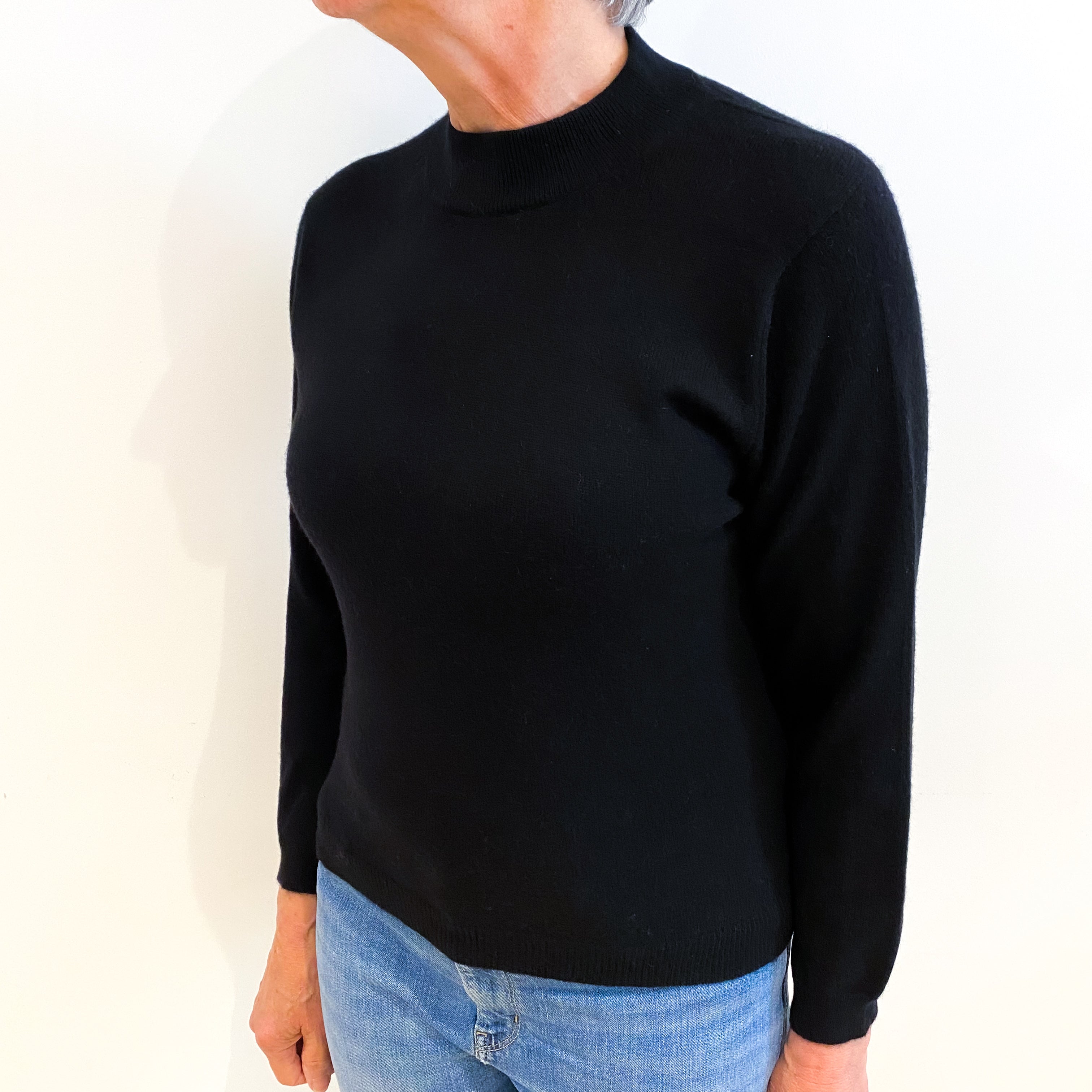 Black Cashmere Turtle Neck Jumper Medium