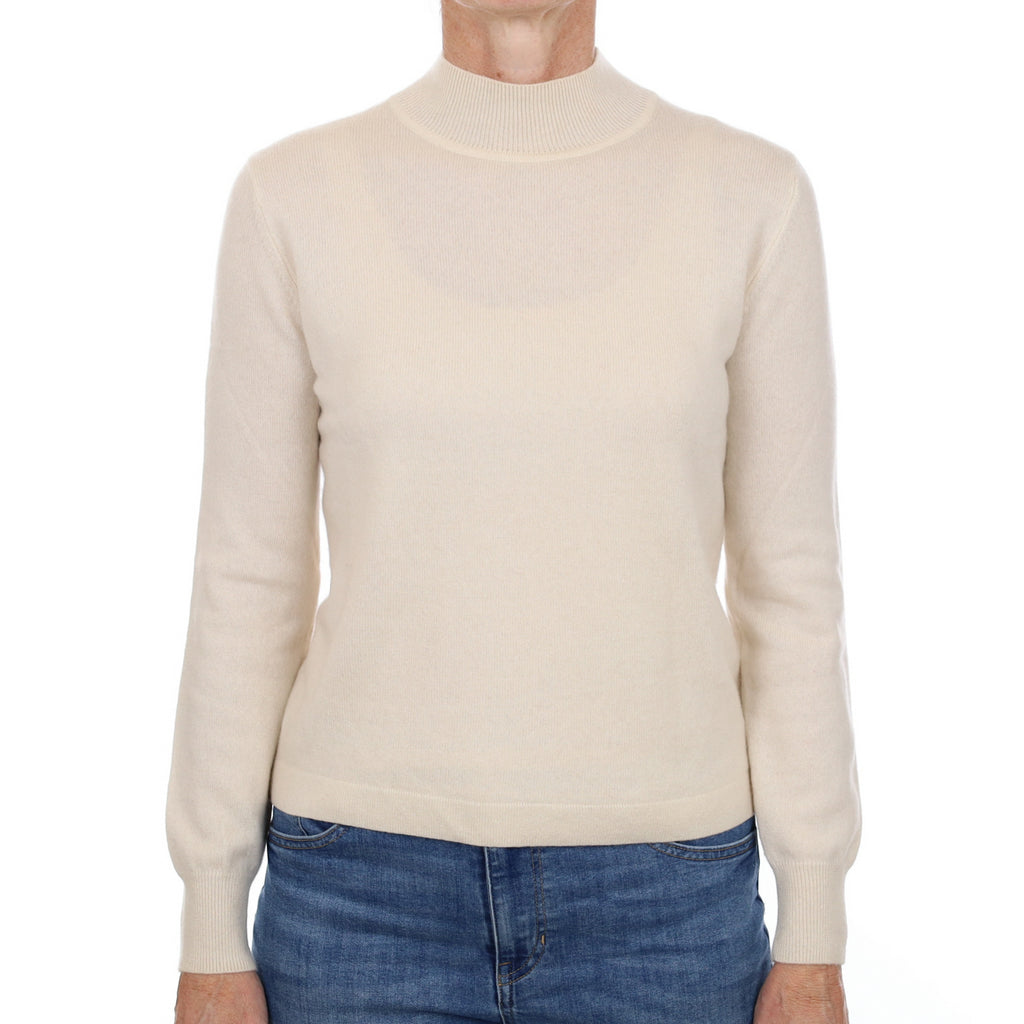 Vanilla Cream Cashmere Turtle Neck Jumper Small