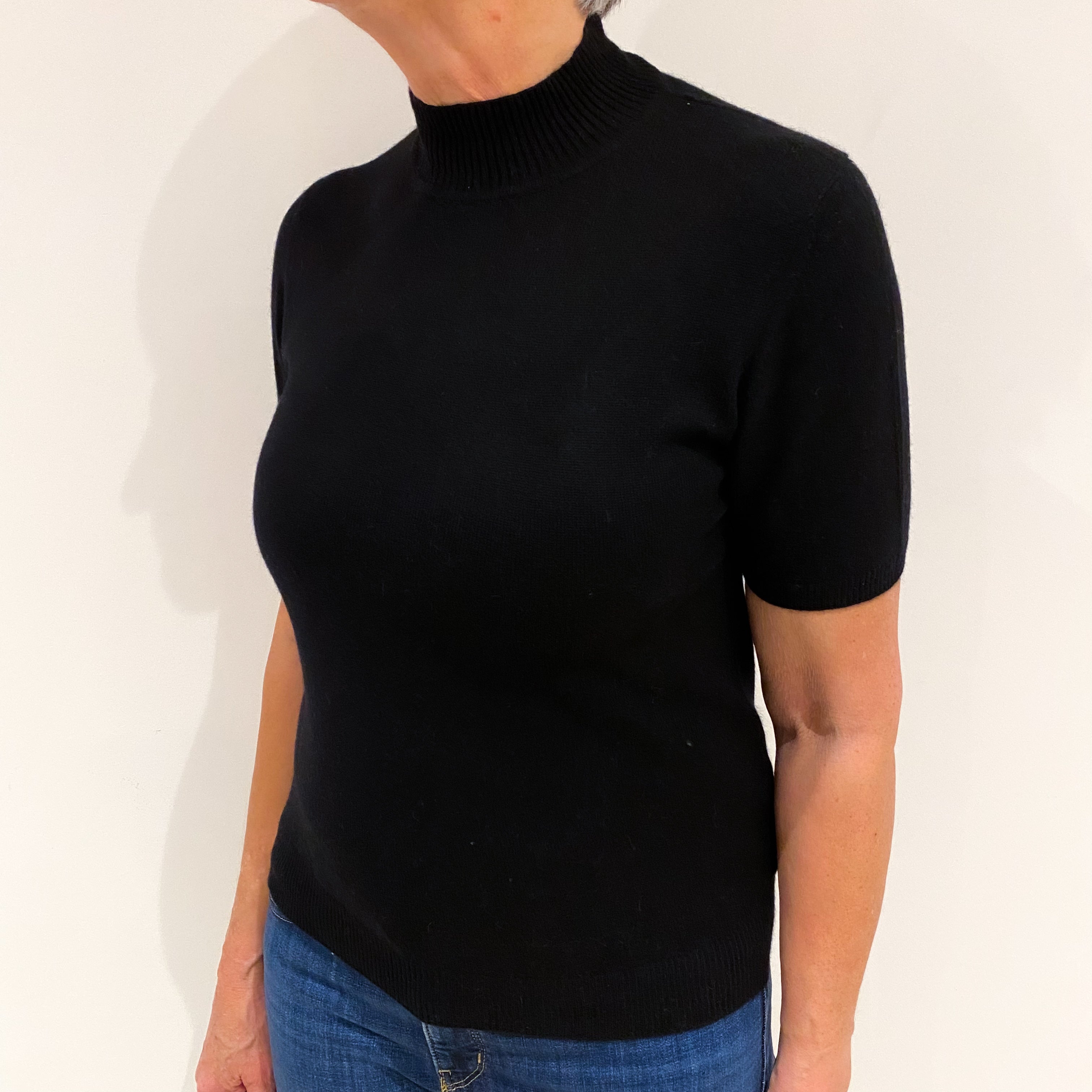 Black Cashmere Turtle Neck Jumper Medium