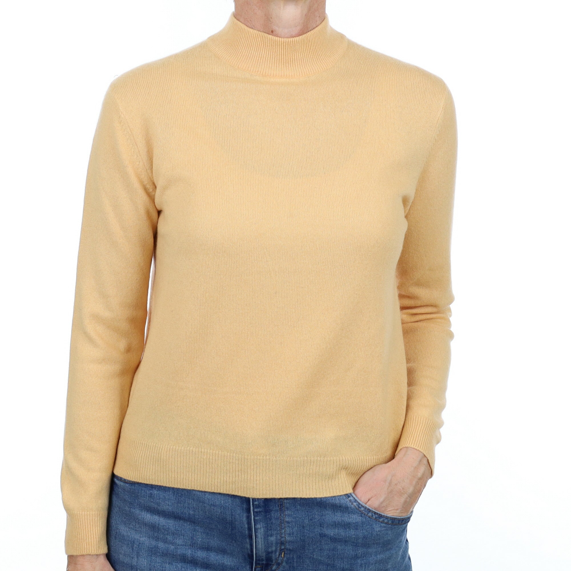 Apricot Orange Cashmere Turtle Neck Jumper Small