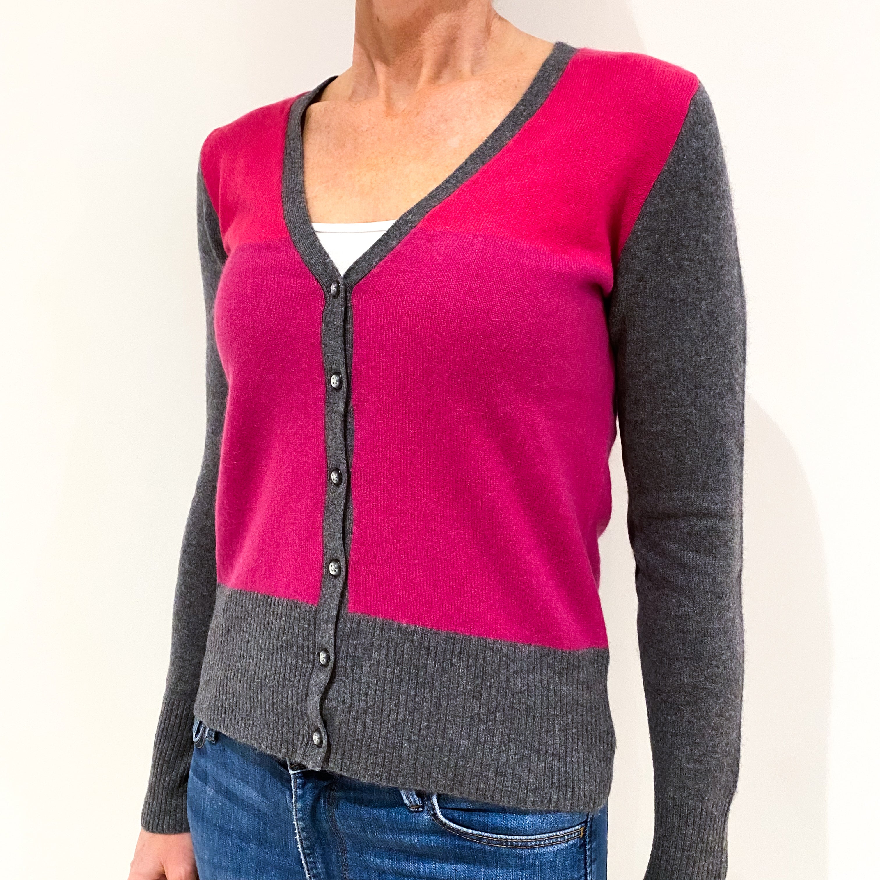 Rose Pink Cashmere Cardigan Small