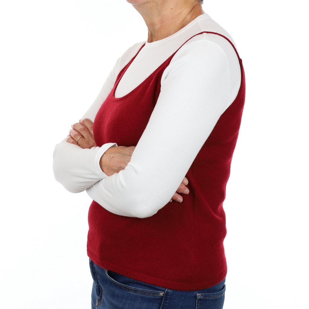 Crimson Red Cashmere Cami Vest Medium