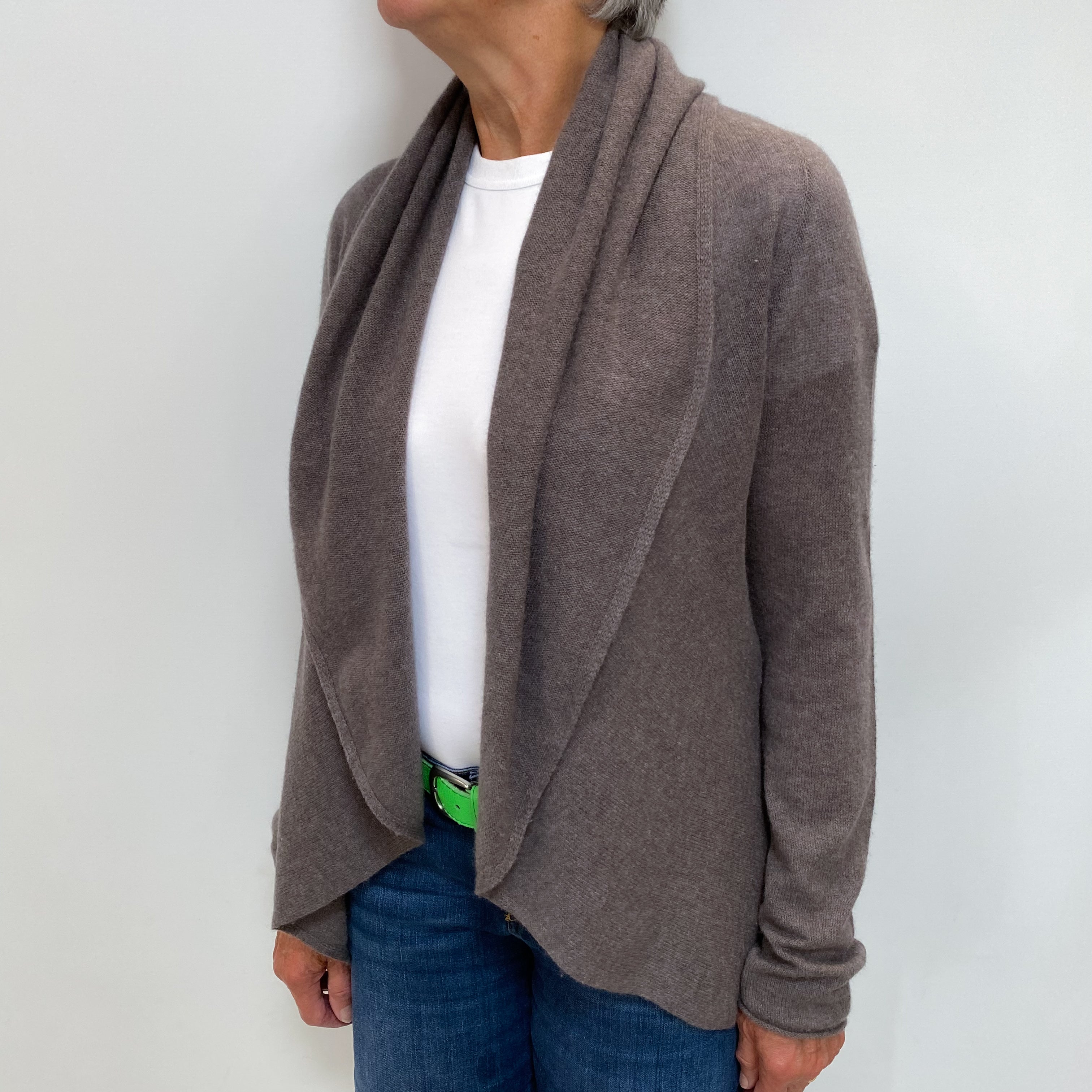 Donkey Brown Cashmere Waterfall Cardigan Medium