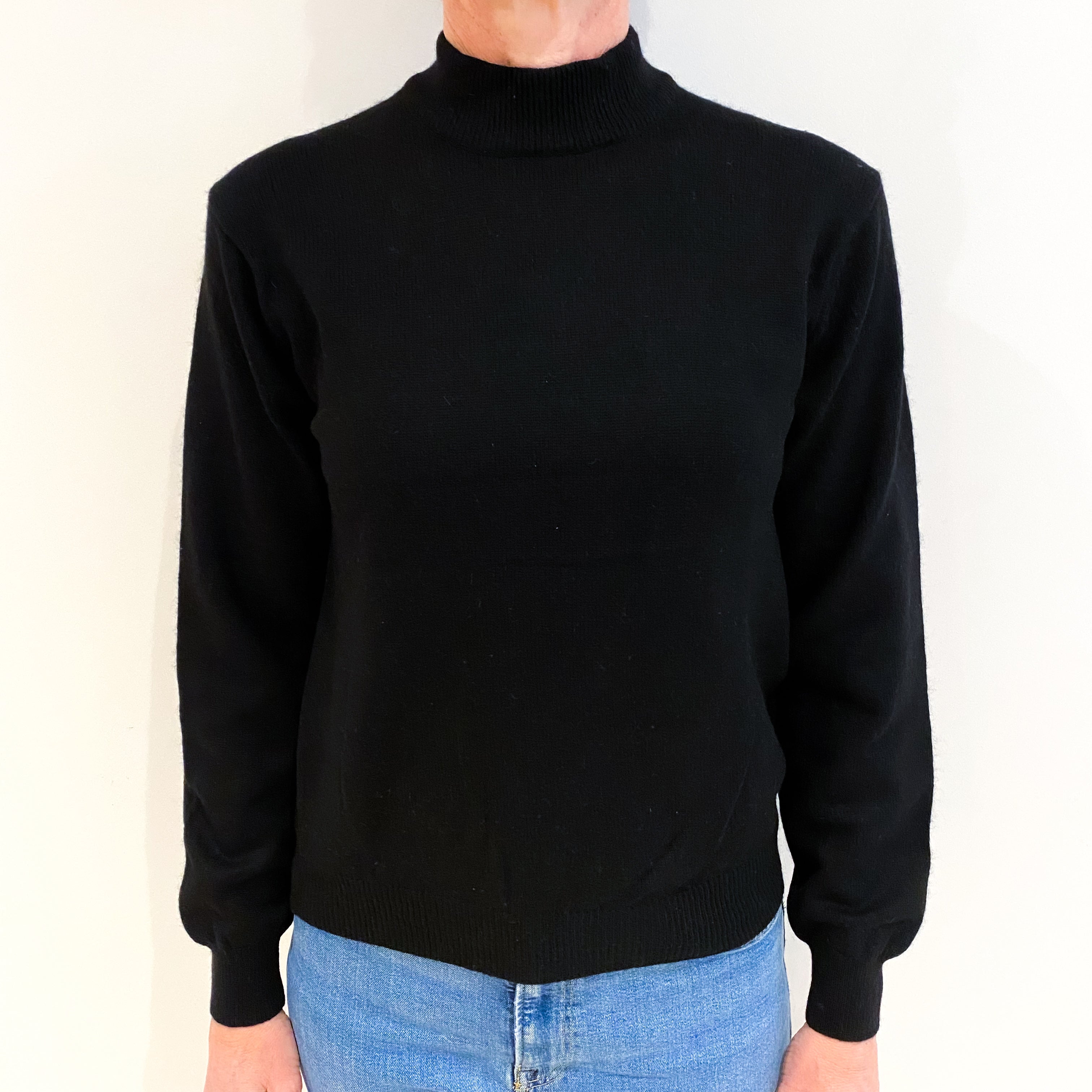 Black Cashmere Turtle Neck Jumper Small