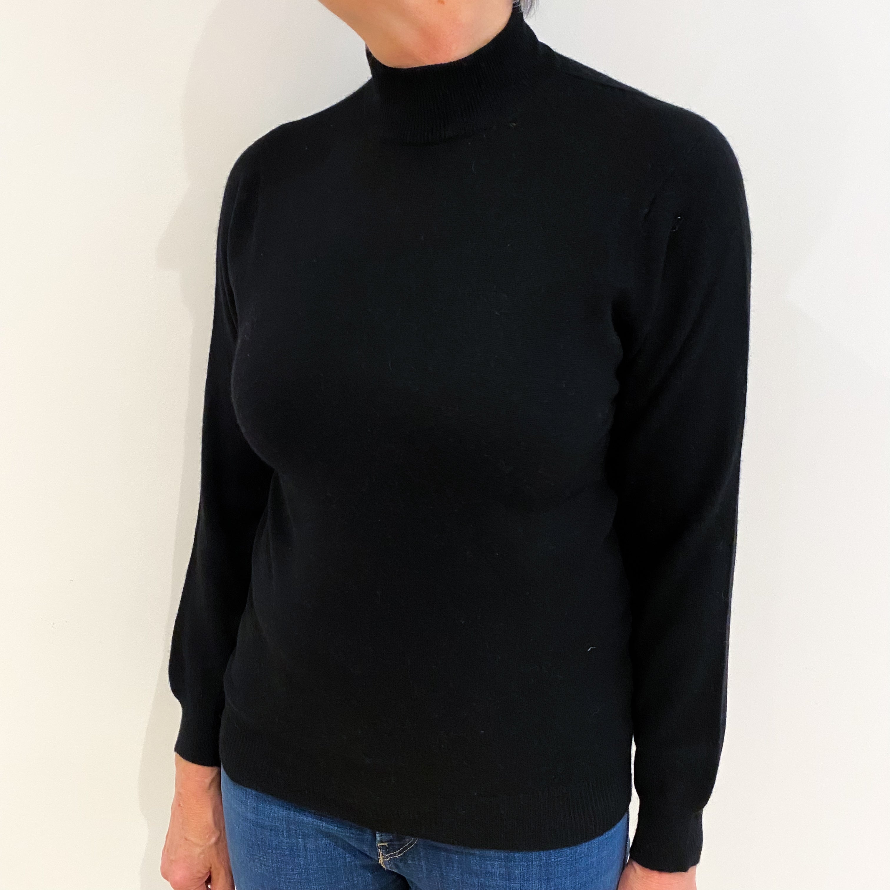 Black Cashmere Turtle Neck Jumper Medium