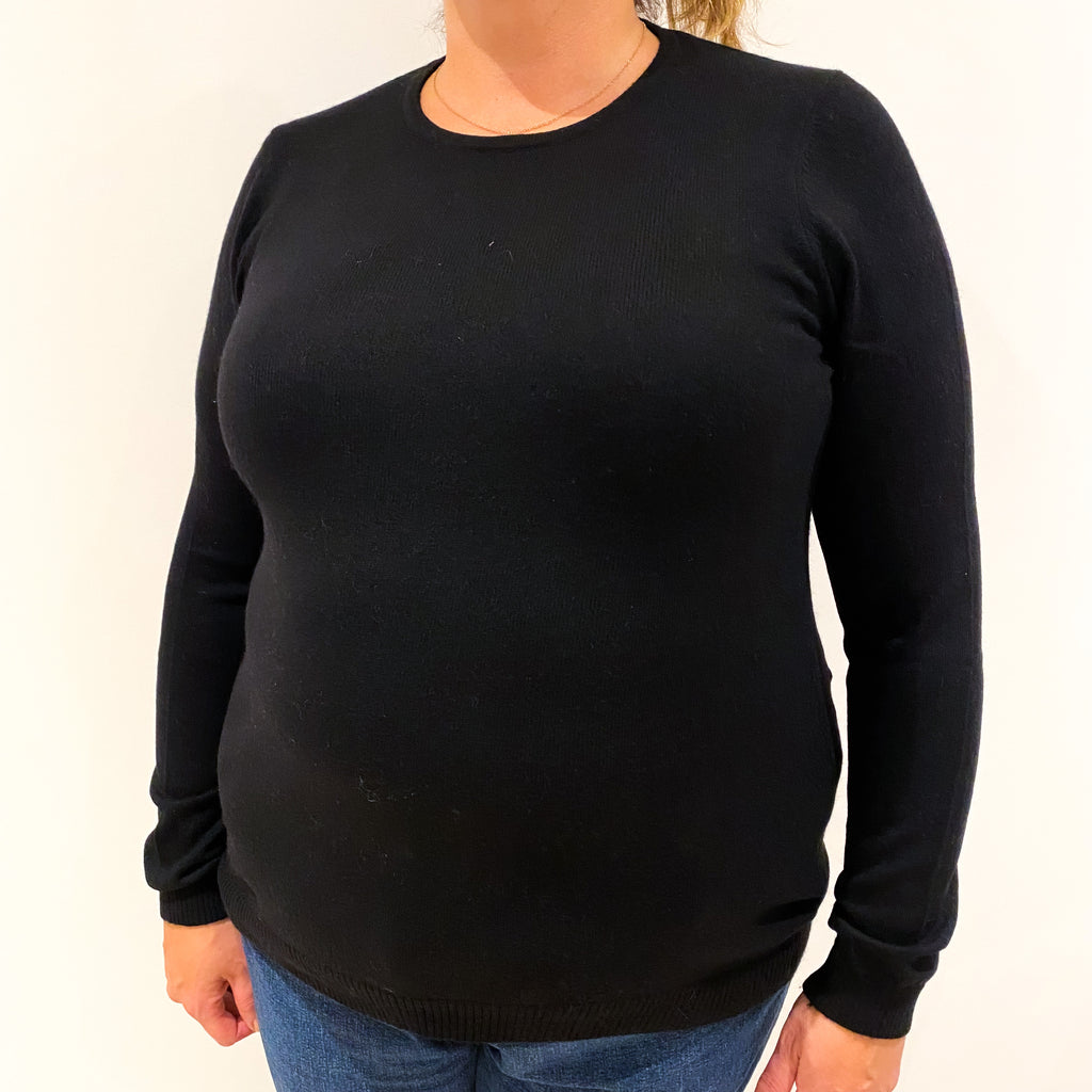 Black Cashmere Crew Neck Jumper Extra Large