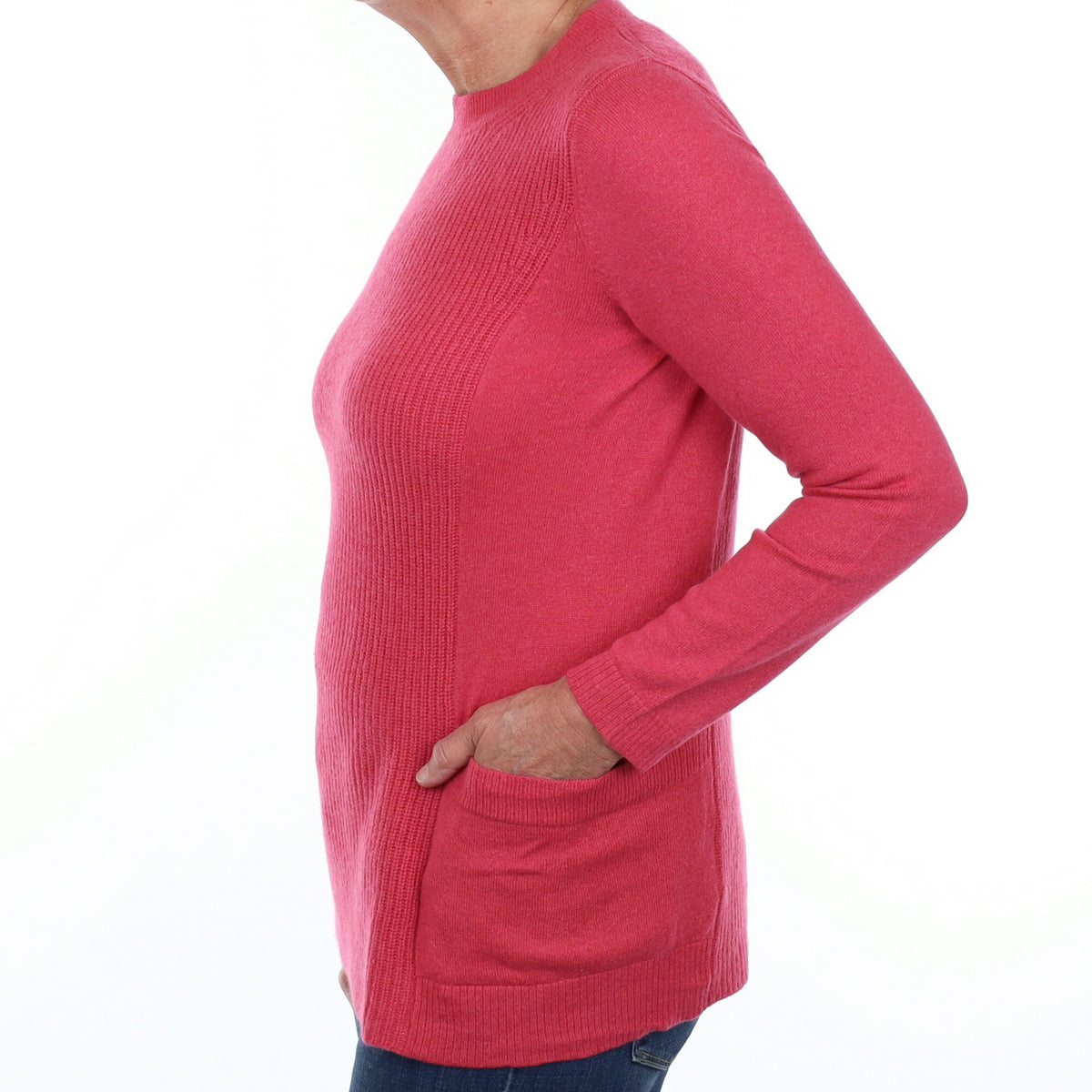 Lupin Pink Cashmere Crew Neck Jumper Medium