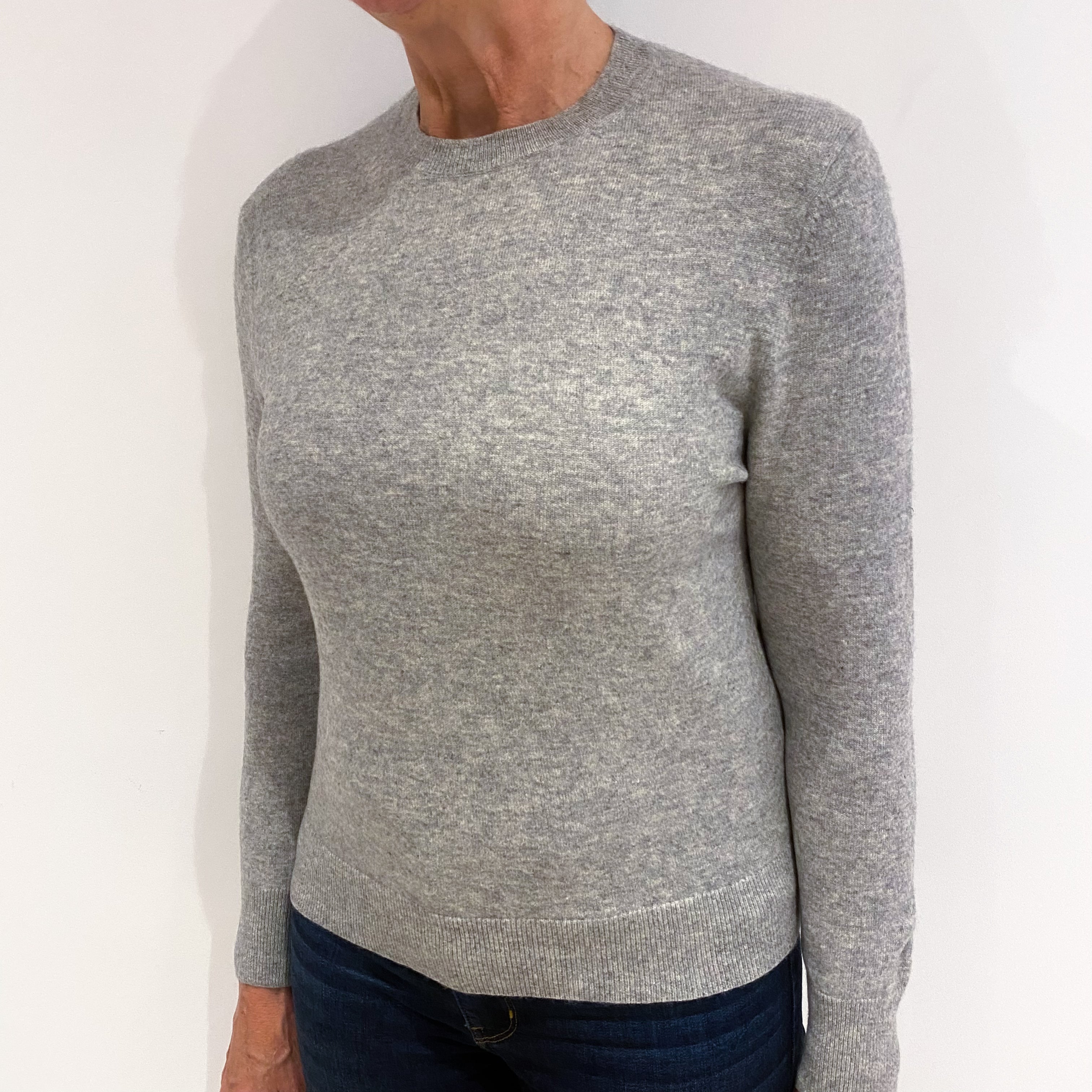 Smoke Grey Cashmere Crew Neck Jumper Medium
