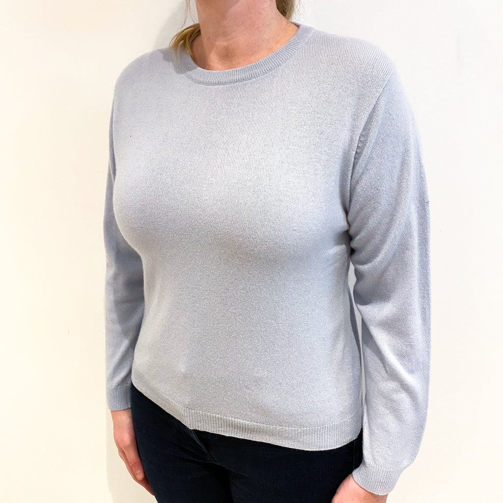 Powder Blue Cashmere Crew Neck Jumper Large