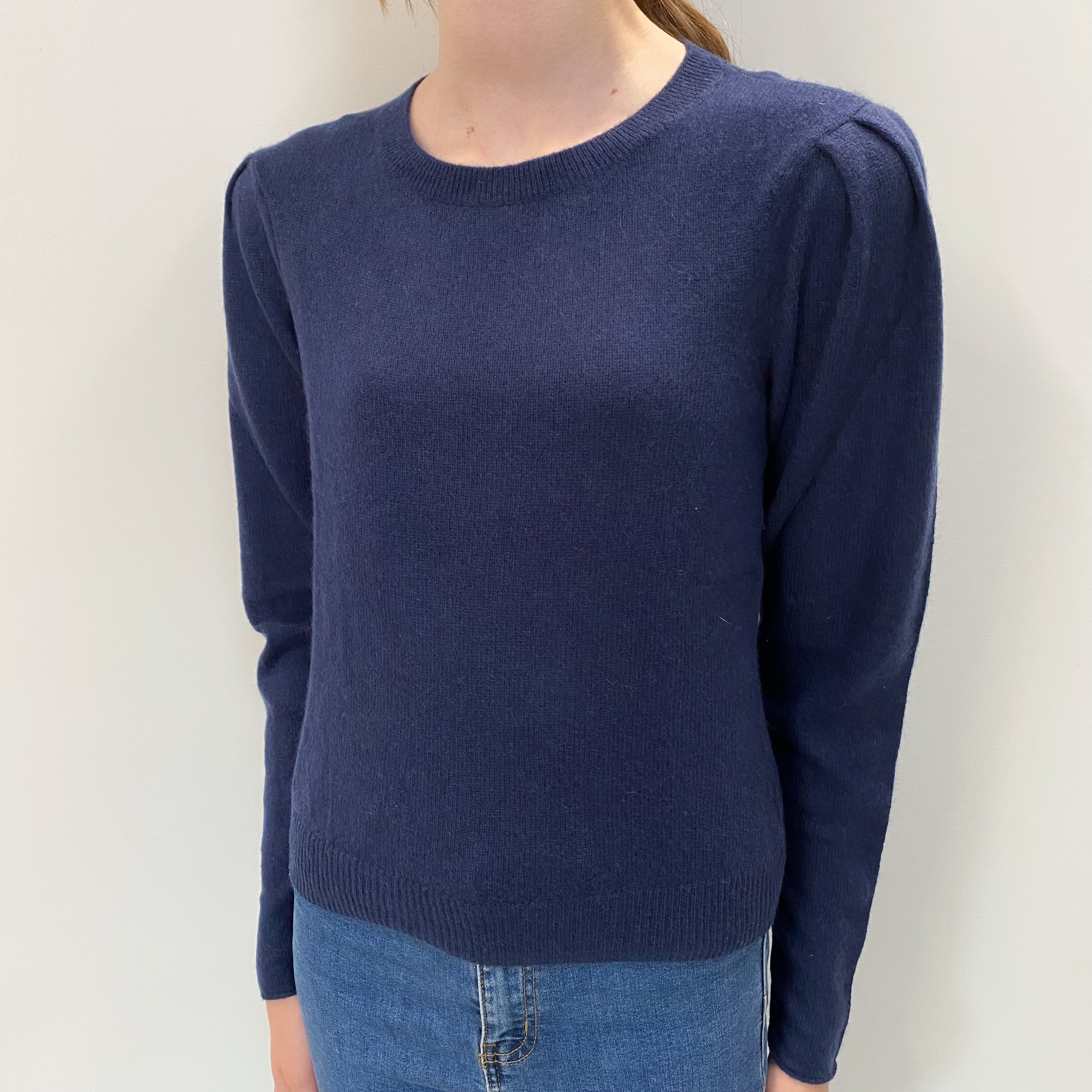 Midnight Blue Cashmere Crew Neck Jumper Extra Small
