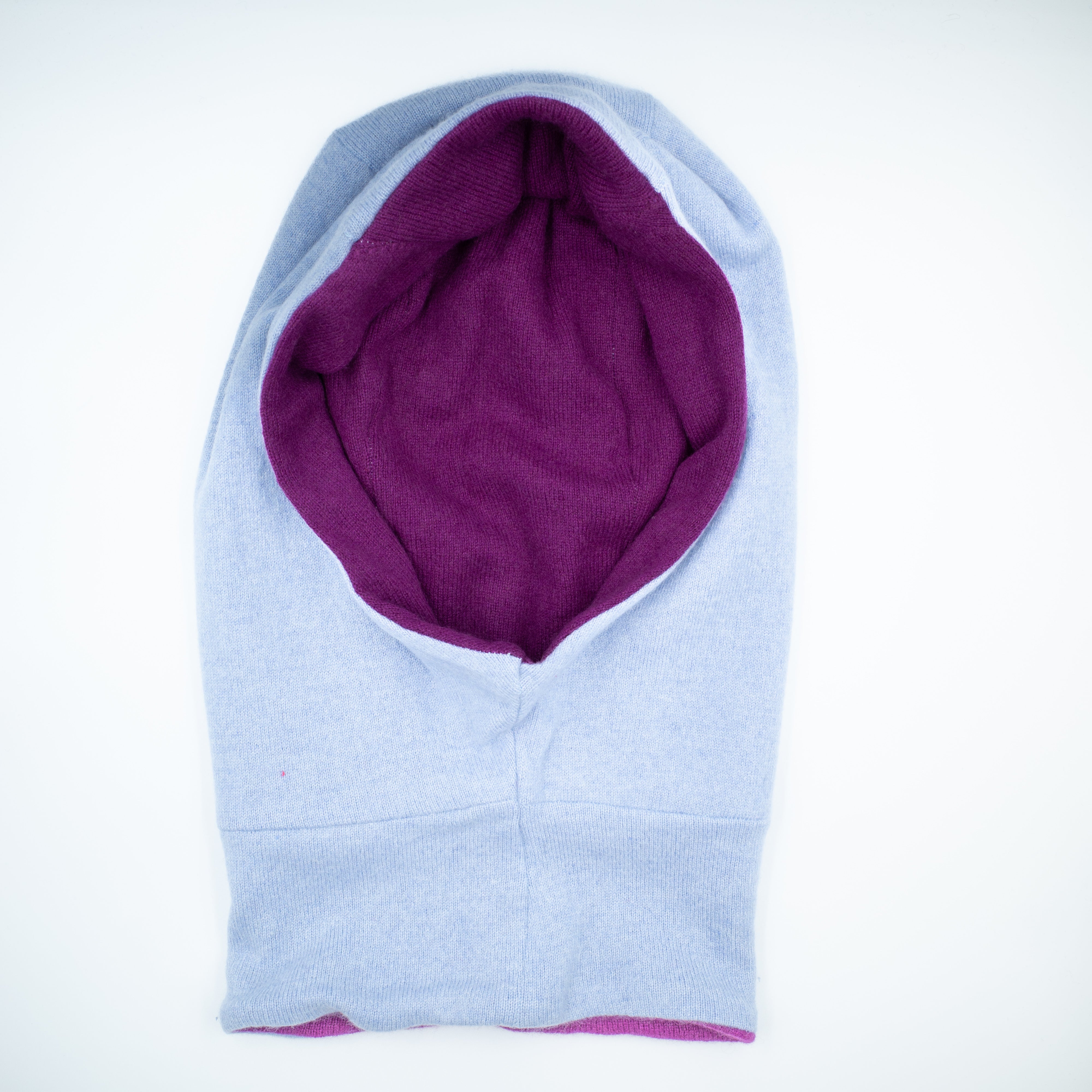 Lavender Blue and Magenta Luxury Reversible Cashmere Hood Unisex