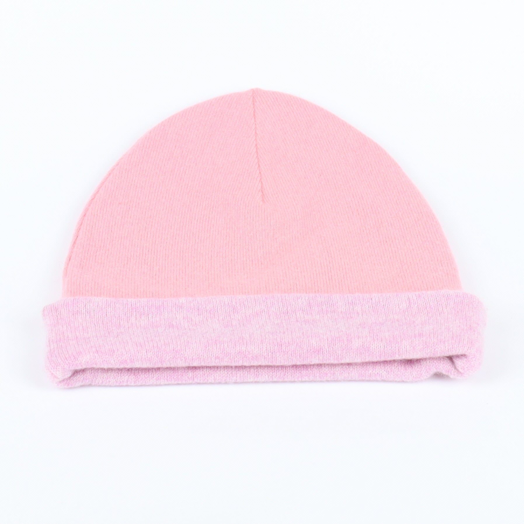 Mauve and Candy Pink Reversible Cashmere Beanie Hat