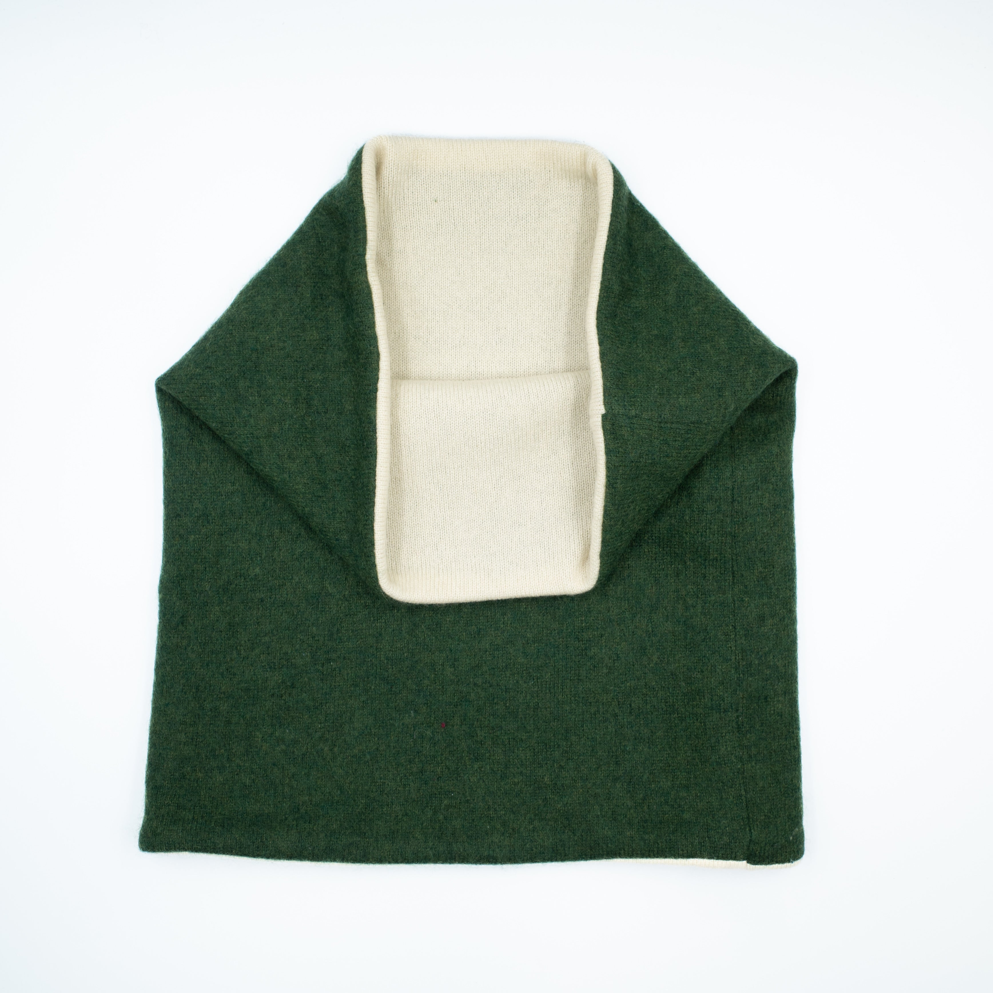 Men’s Forest Green and Cream Double Layered Snood