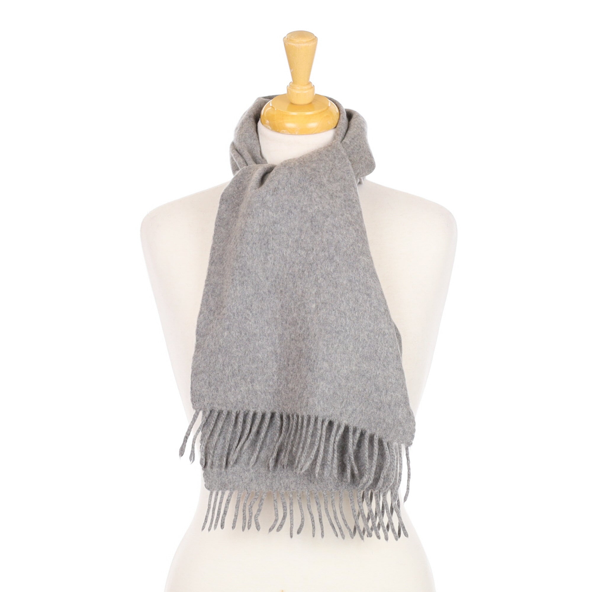 Ash Grey Fringed Woven Scarf