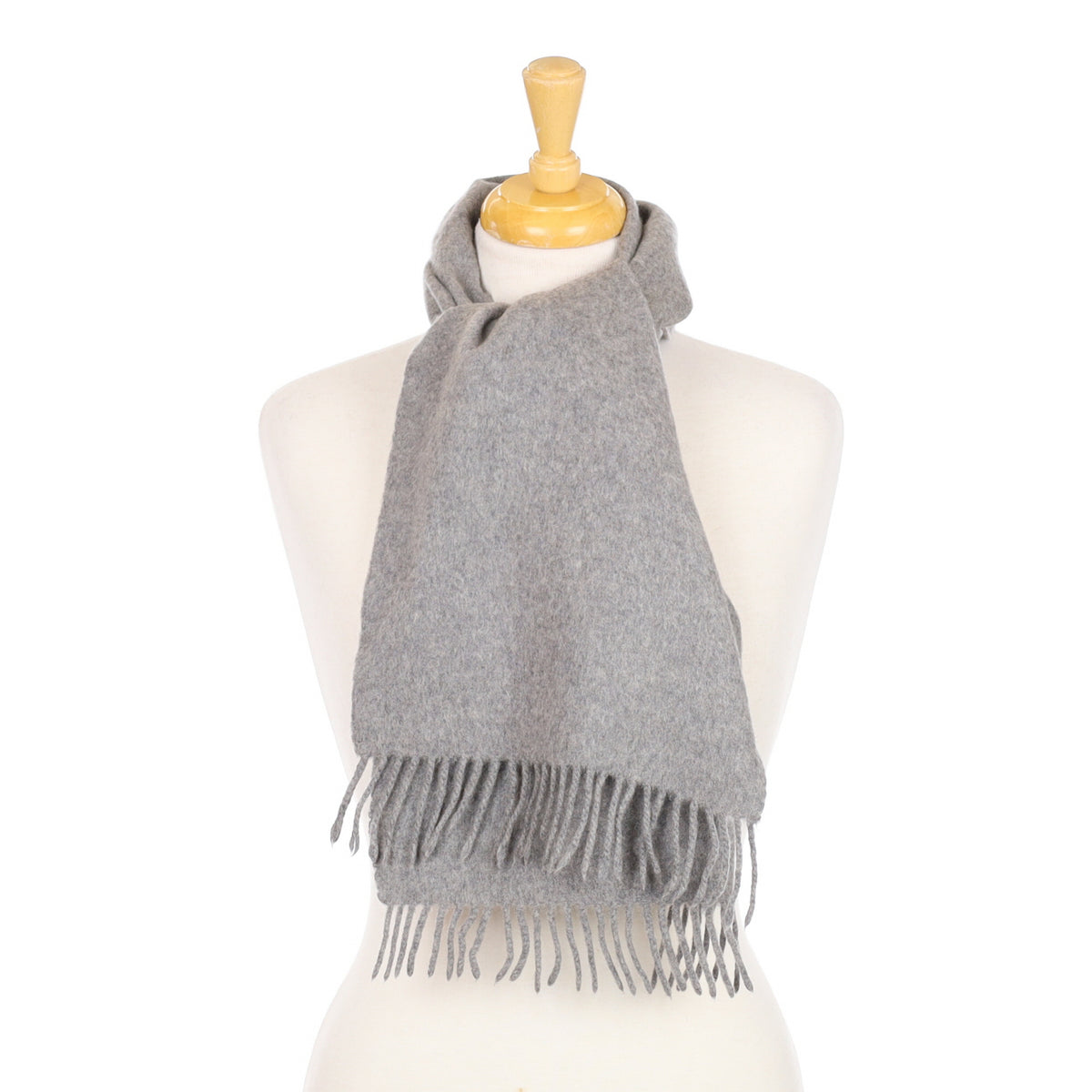 Ash Grey Fringed Woven Scarf