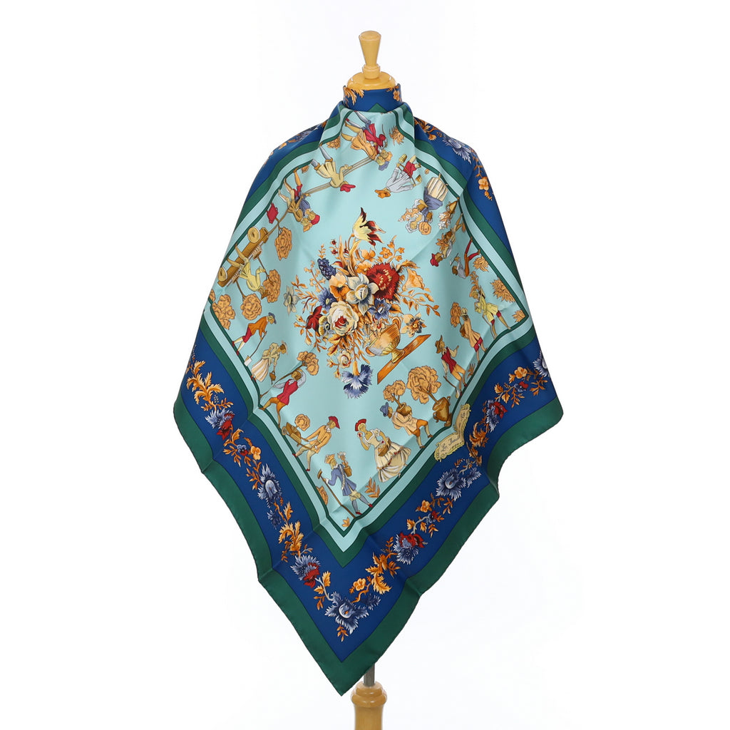 Hermès Les Jardiniers du Roy Boxed Silk Scarf