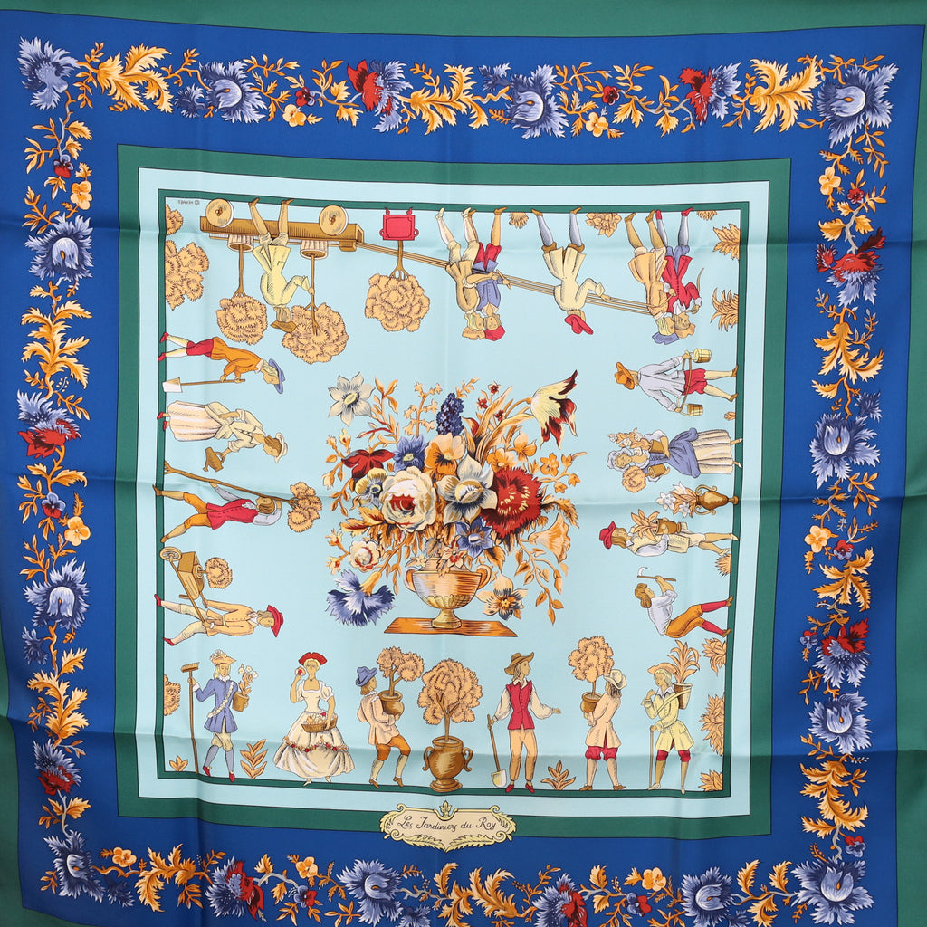 Hermès Les Jardiniers du Roy Boxed Silk Scarf