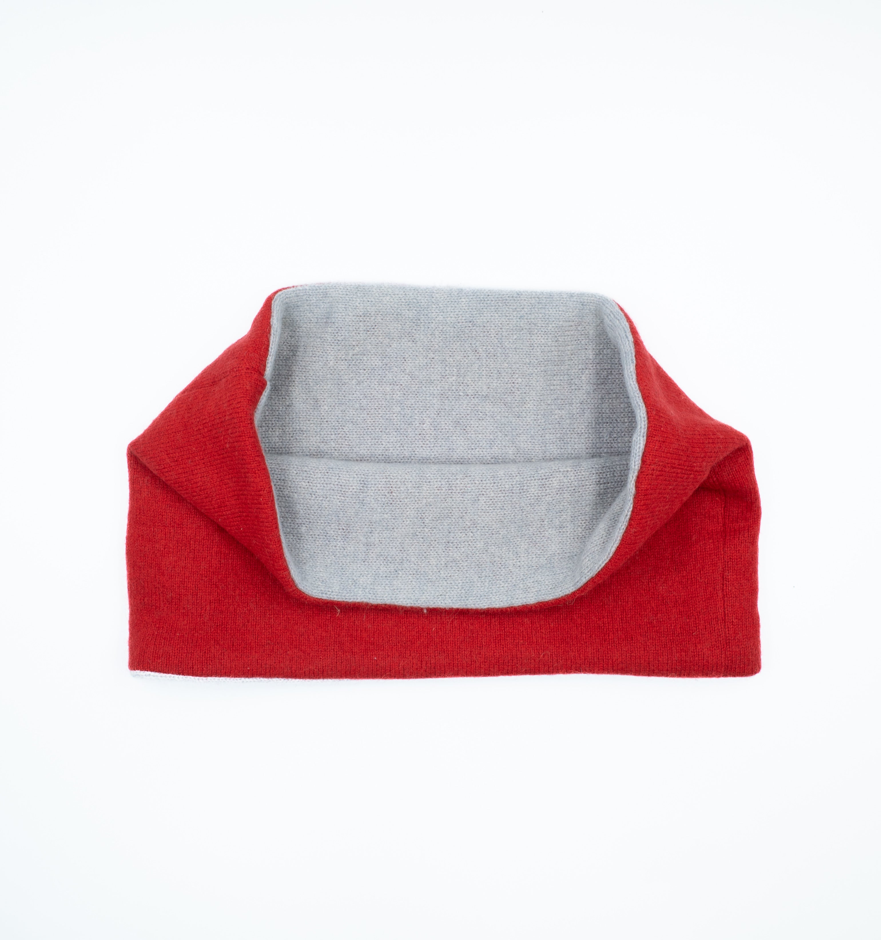 Men’s Postbox Red and Mist Grey Neck Warmer