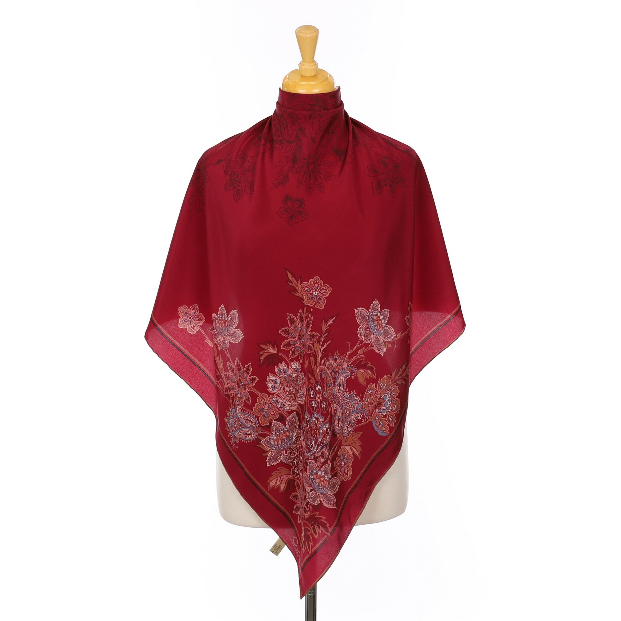 1970’s Ostinelli Deep Red Silk Scarf