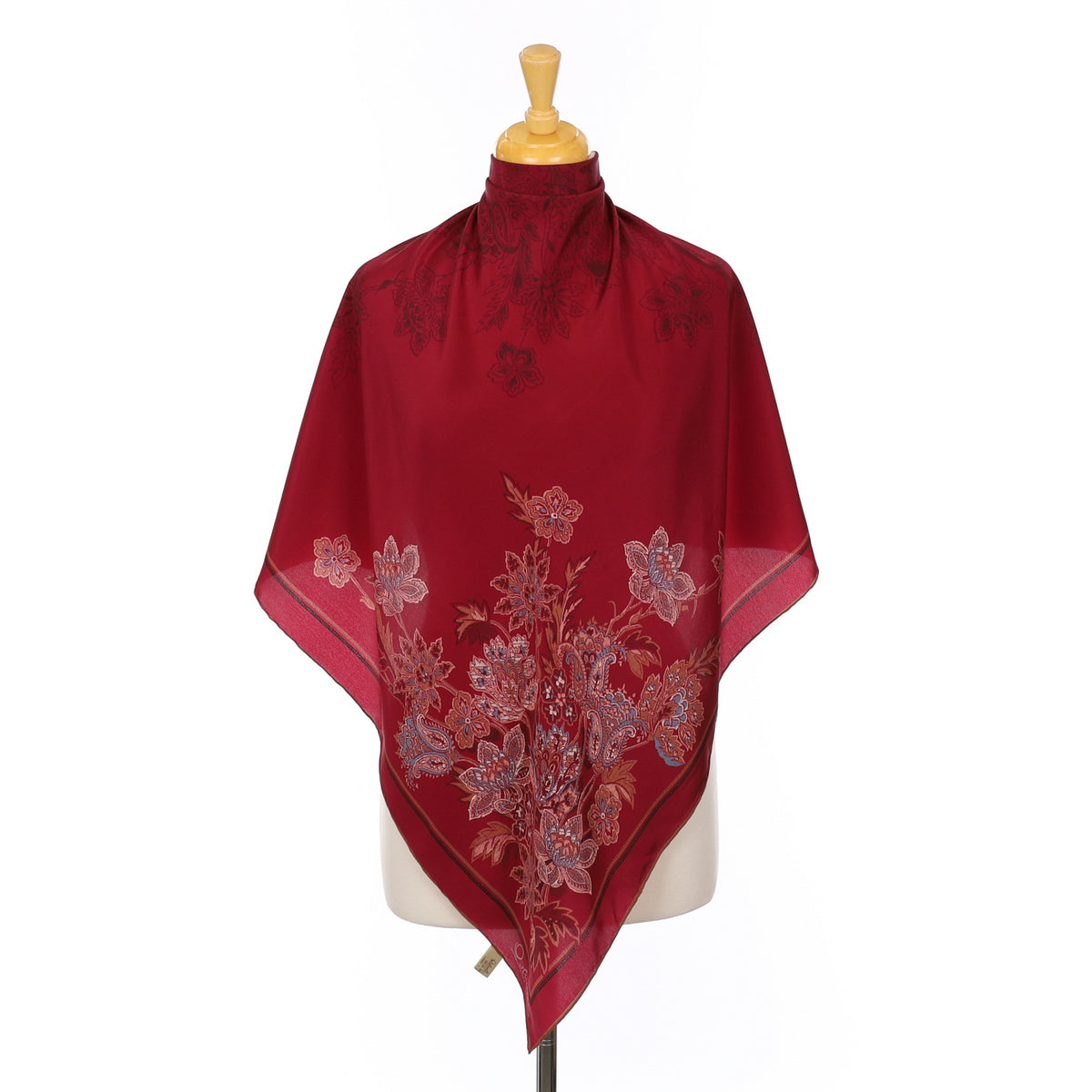 1970’s Ostinelli Deep Red Silk Scarf