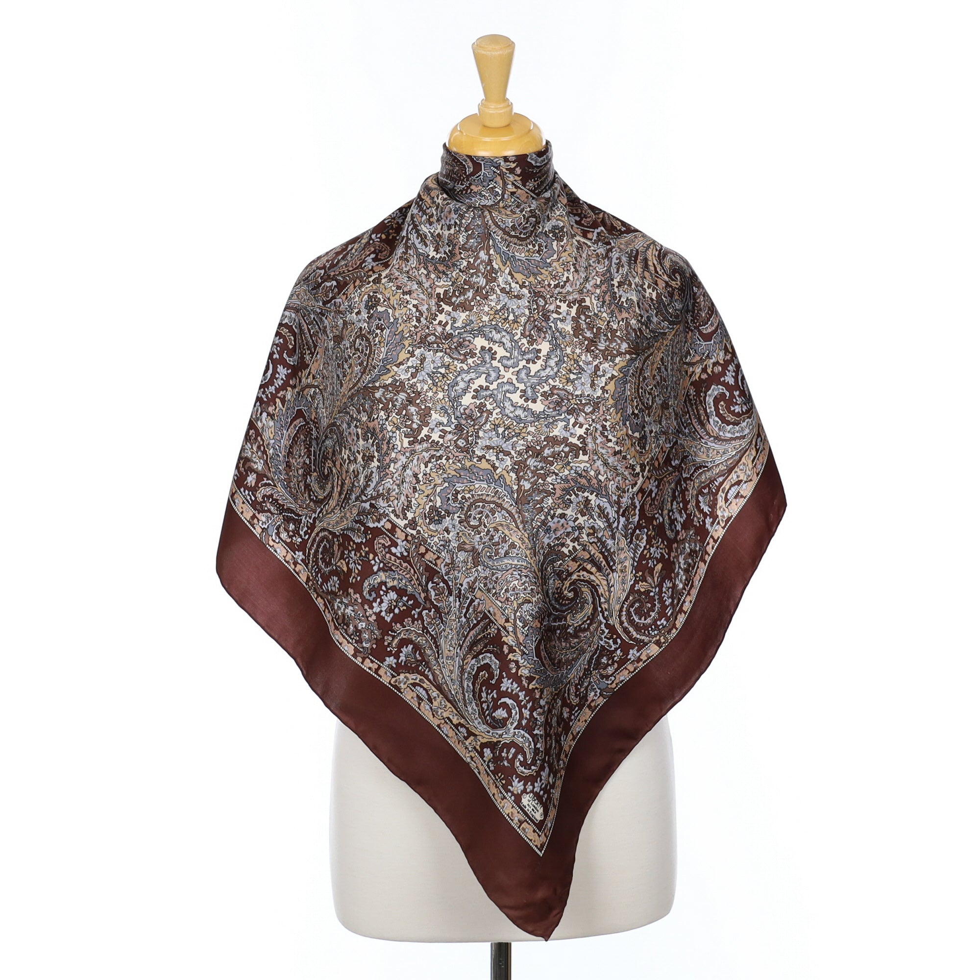 Liberty Brown Paisley Vintage Silk Scarf