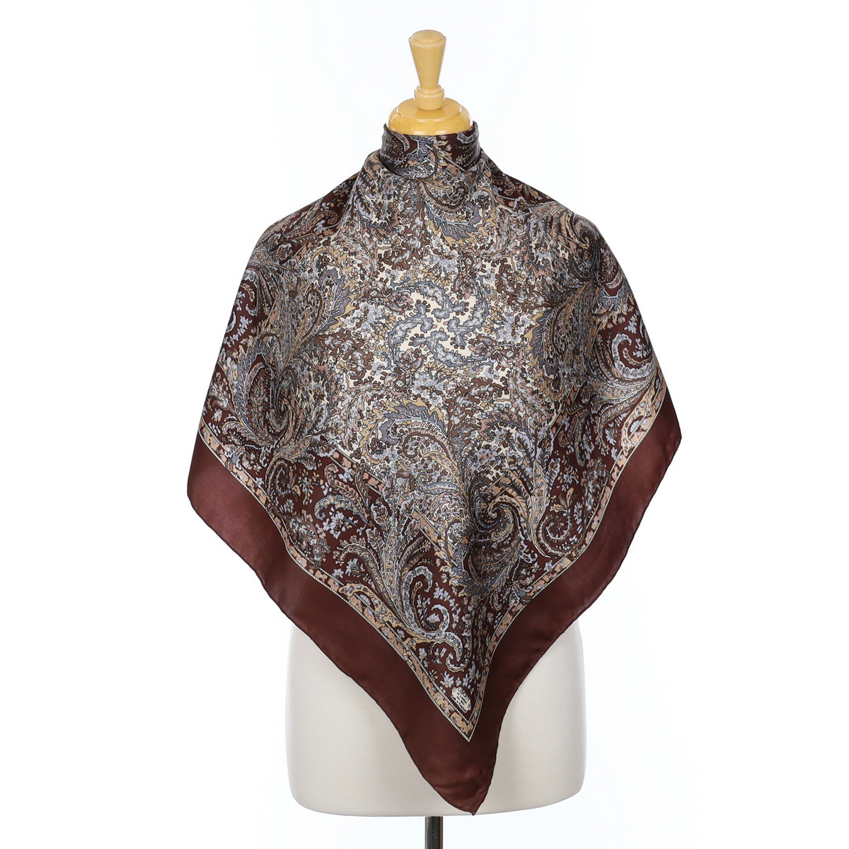 Liberty Brown Paisley Vintage Silk Scarf