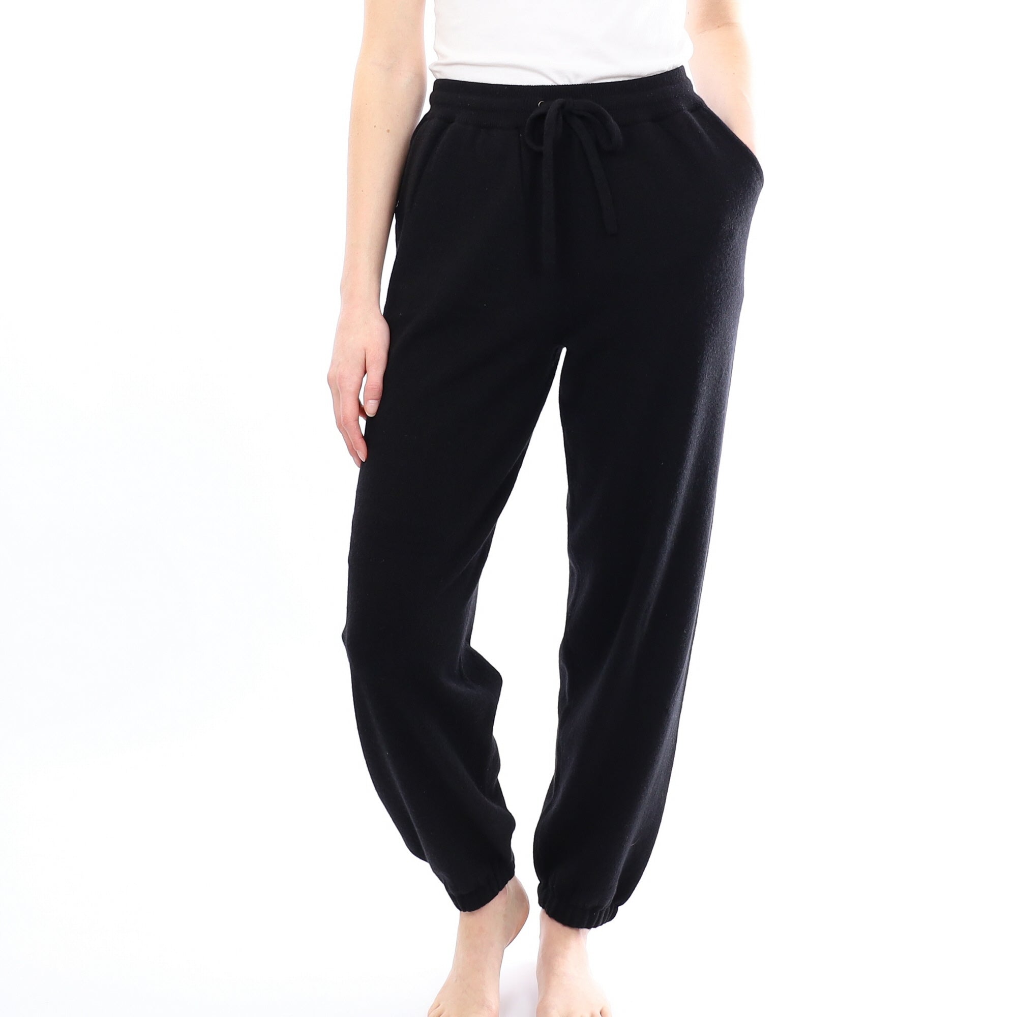 Brand New Scottish Black Chunky Cashmere Lounge Pants Small