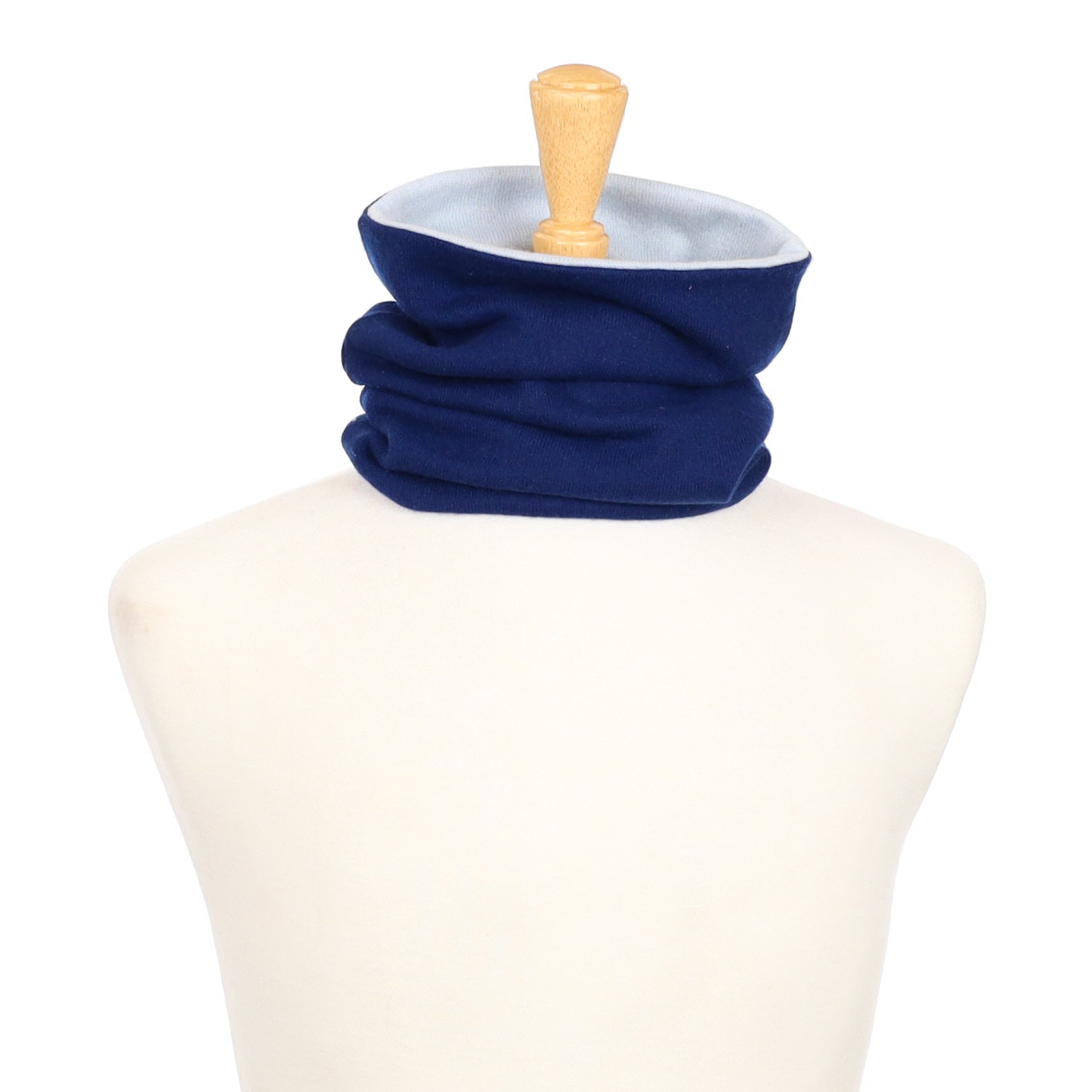 French Navy and Ice Blue Luxury Double Layered Snood