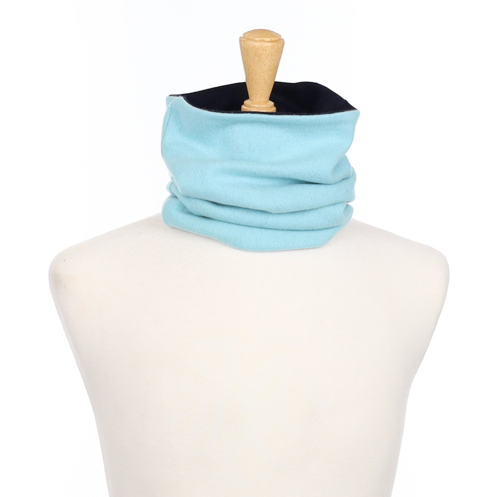Aquamarine and Navy Luxury Double Layered Snood