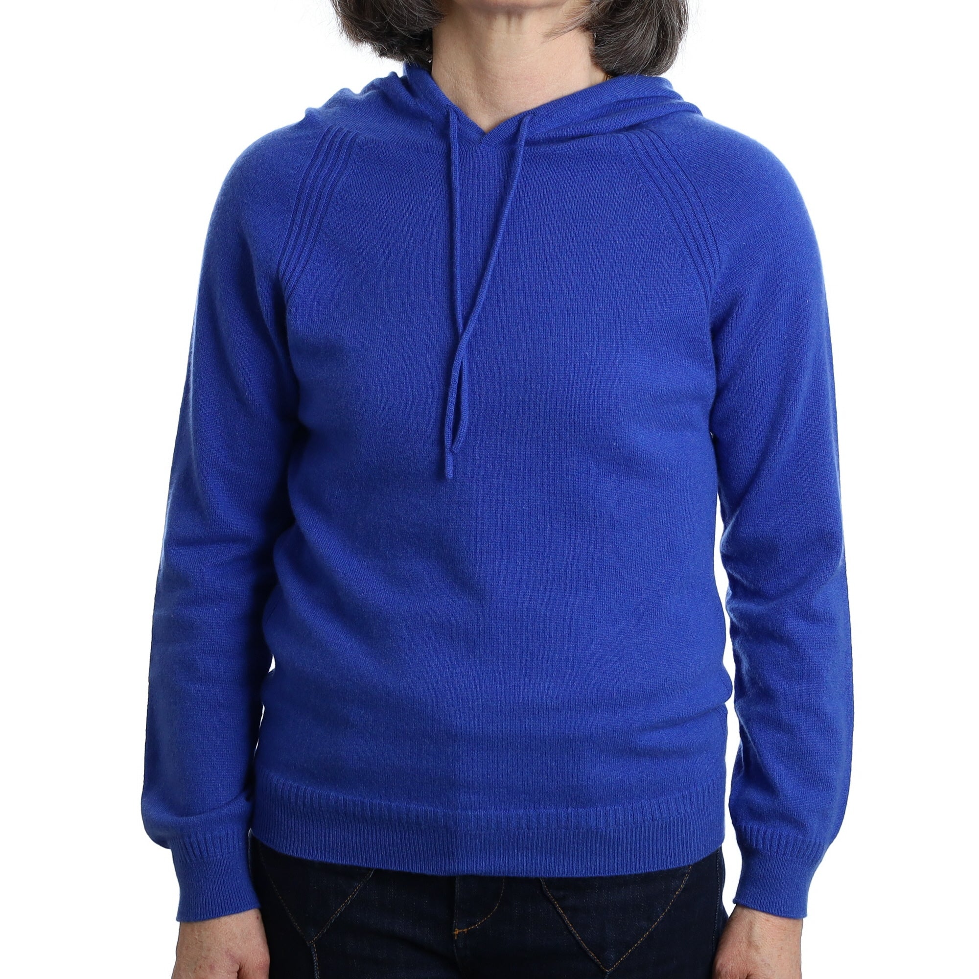 Brand New Scottish Cobalt Blue Cashmere Hoodie Medium