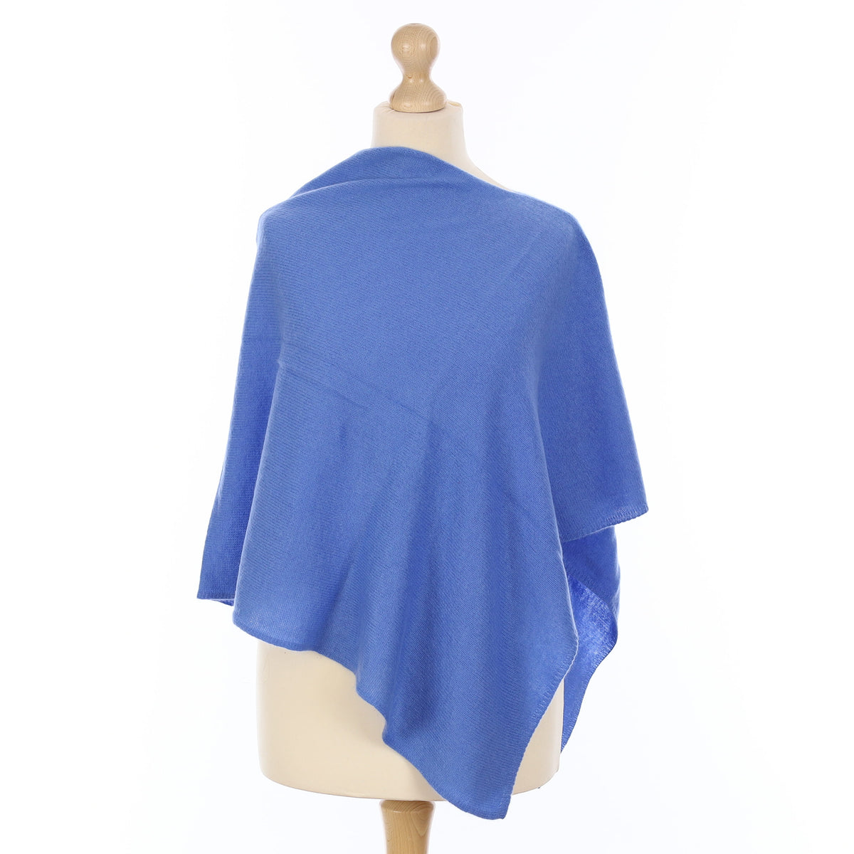 Cornflower Blue Cashmere Poncho Small