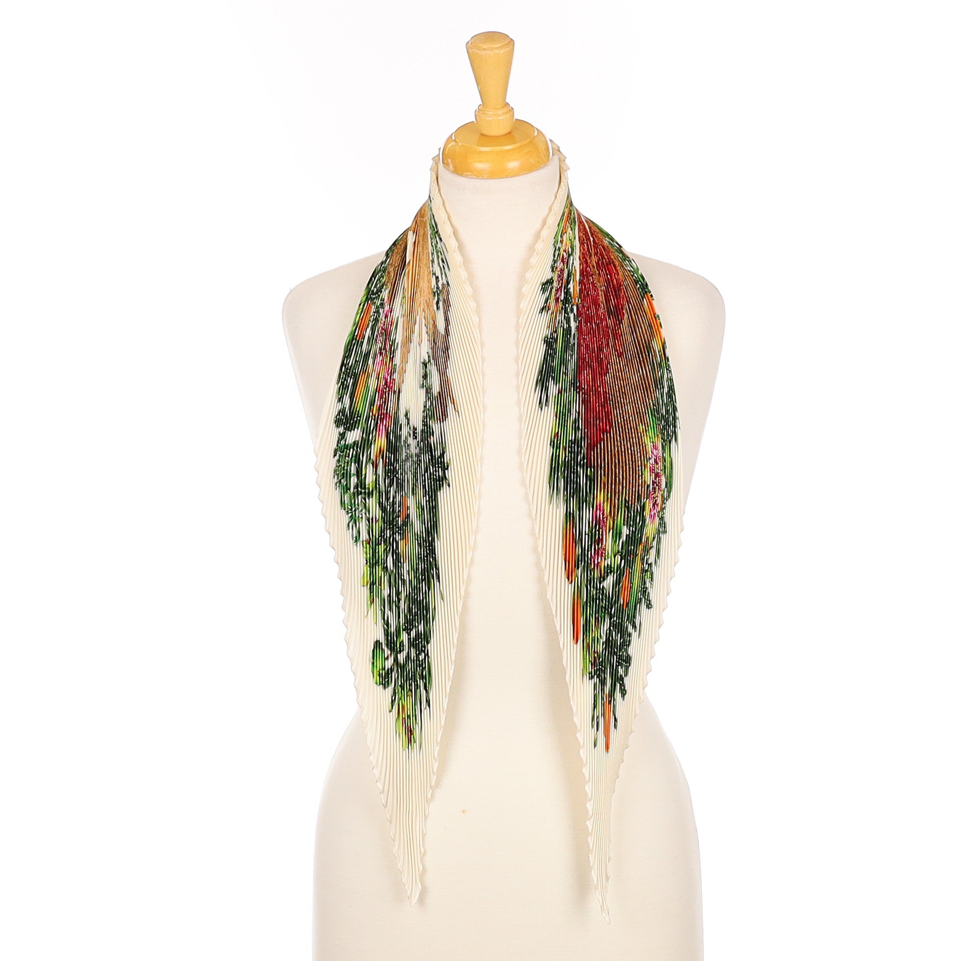 Hermès Passiflores Plissè Silk Scarf
