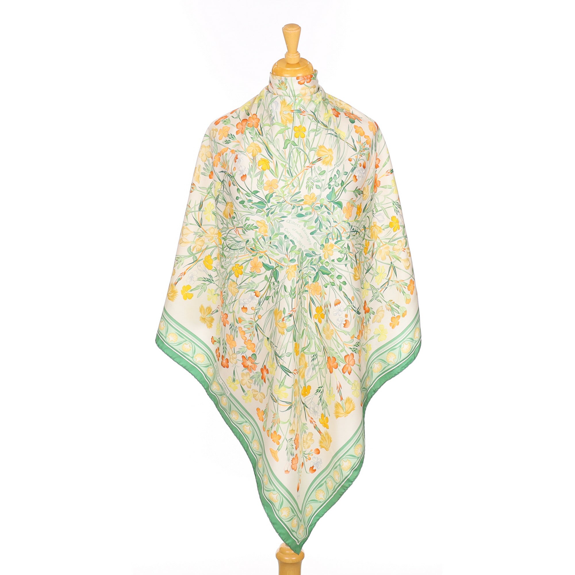 Hermès Oeillets Sauvages et autres Caryophyllées Silk Scarf