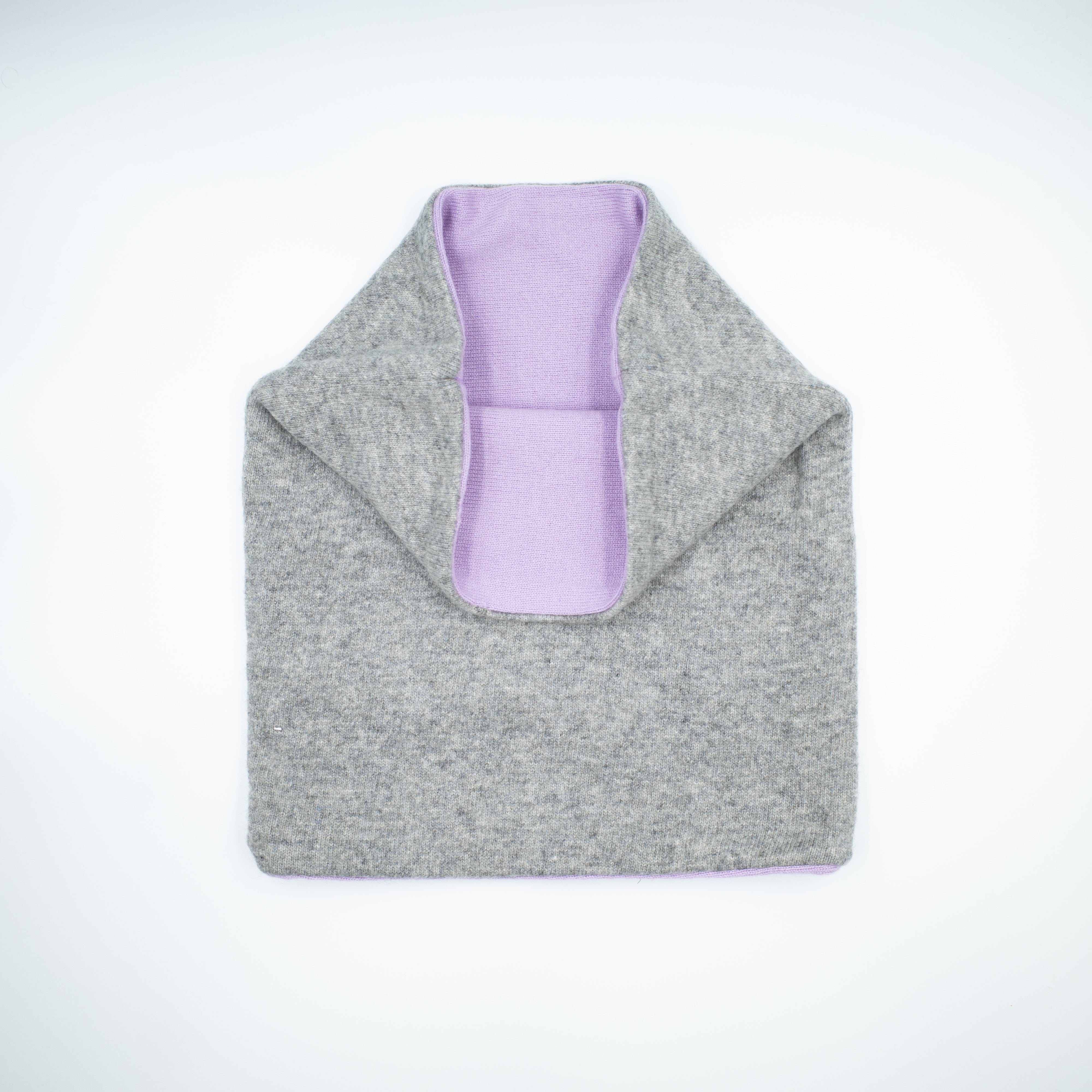 Ash Grey and Lilac Luxury Double Layered Snood
