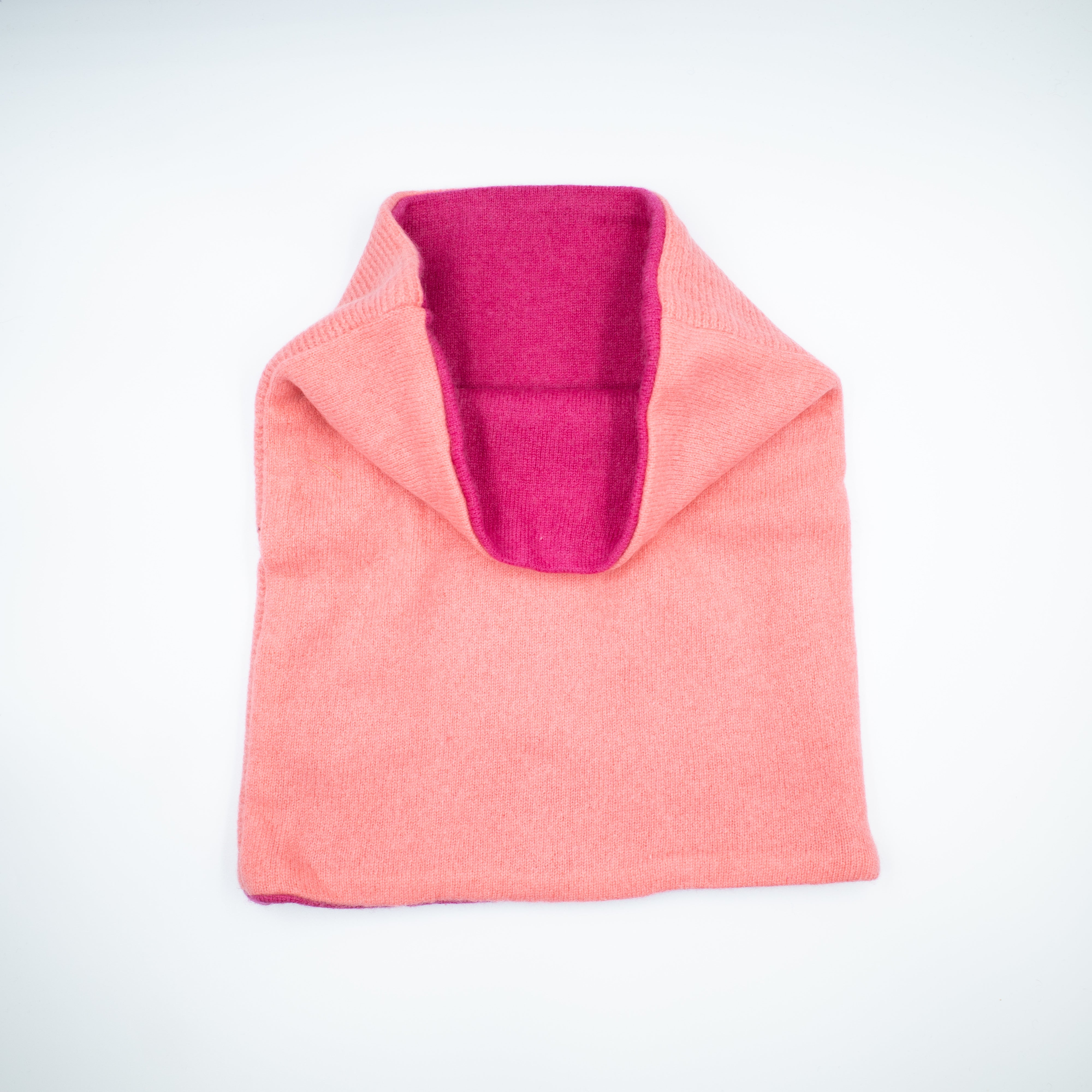 Coral and Fuchsia Pink Luxury Double Layered Snood