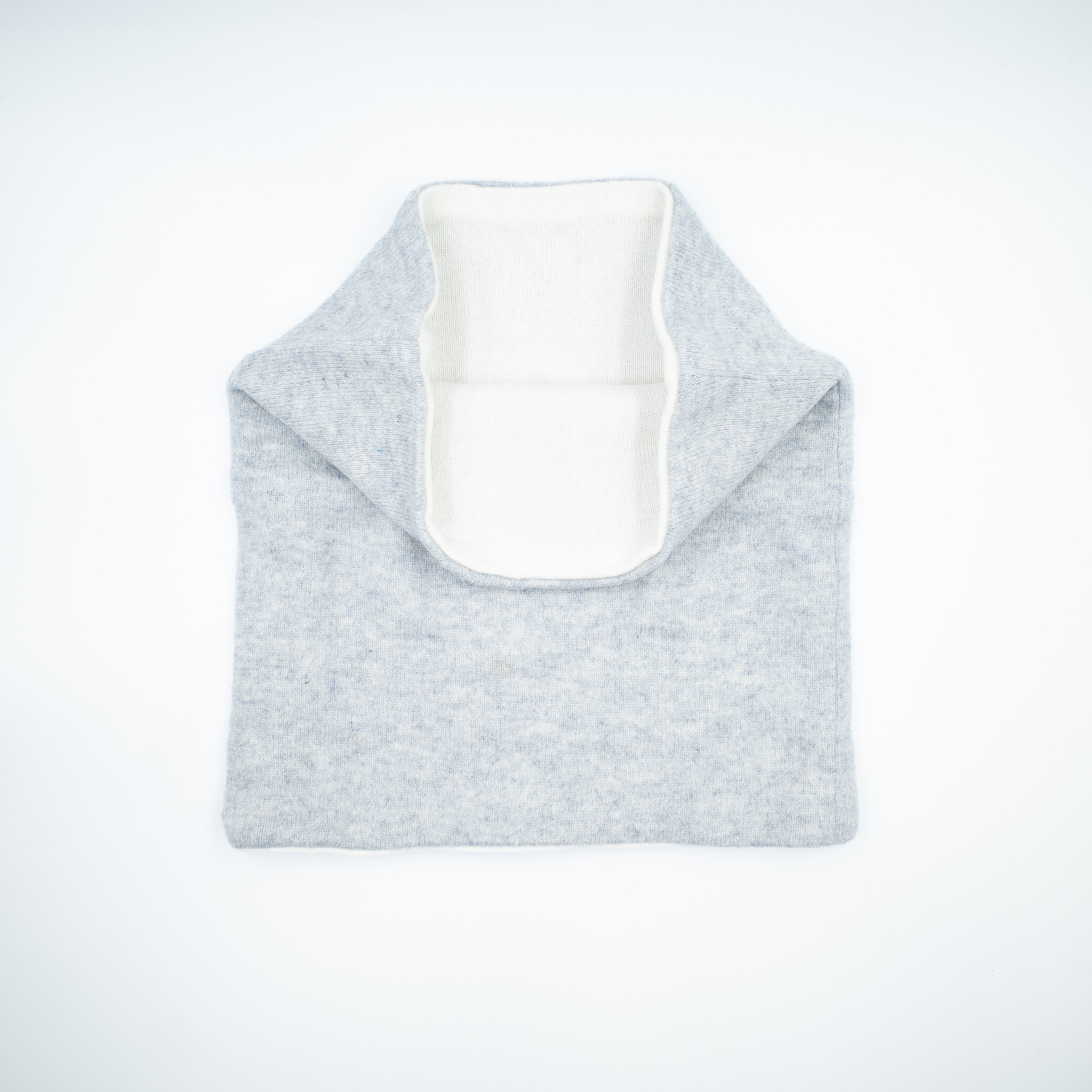 Smoke Grey and Winter White Luxury Double Layered Snood