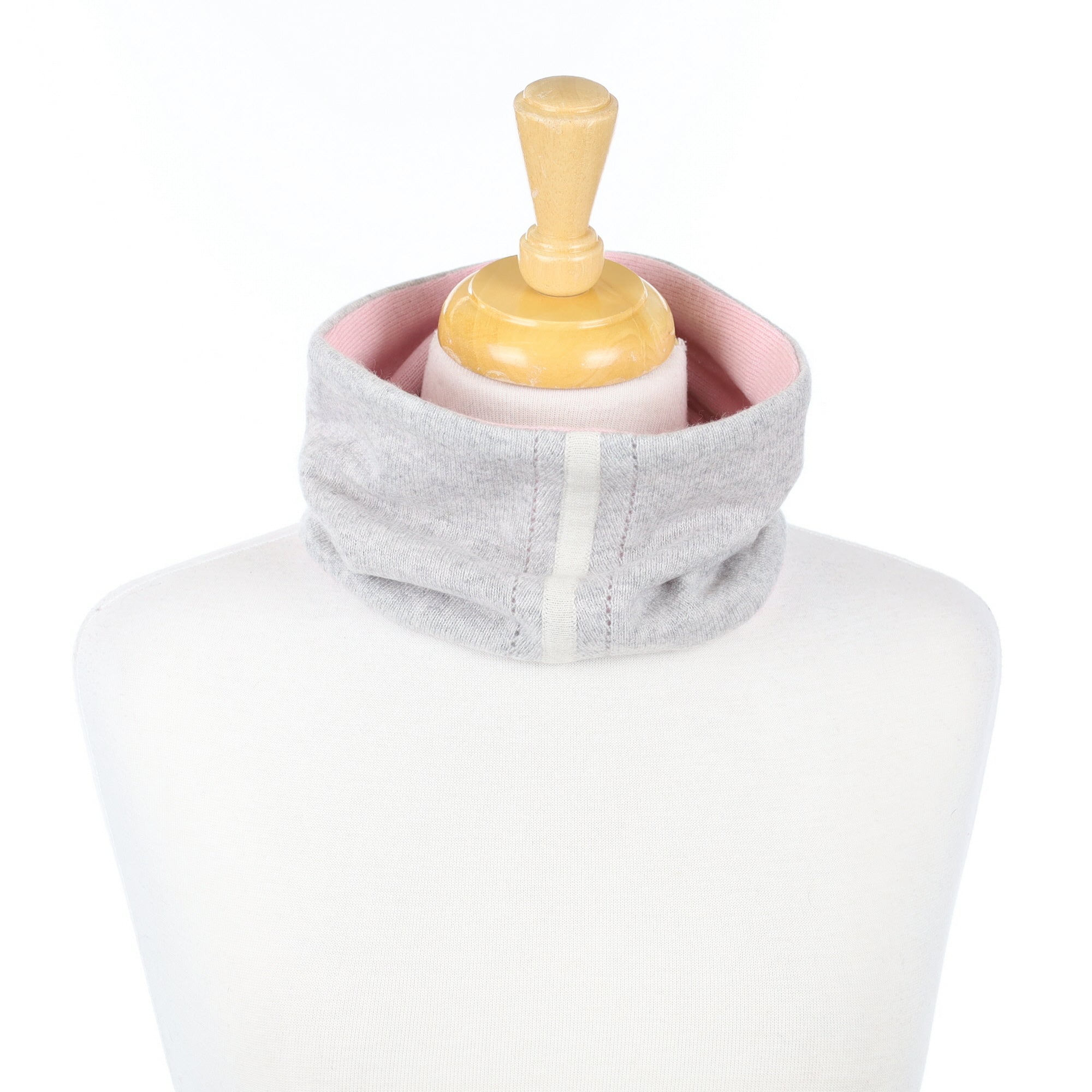 Mist Grey and Pink Neck Warmer